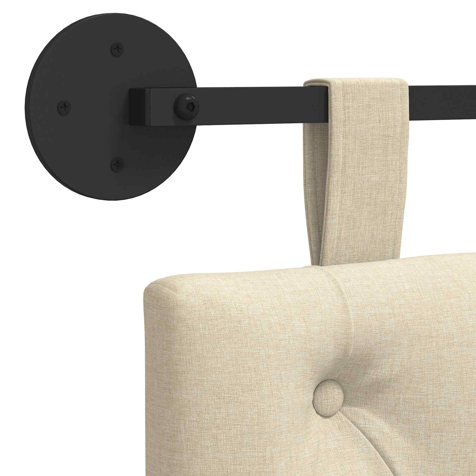 Tête de lit suspendue Montage mural Crème 210 x 55 x 7 cm tissu - XIOS