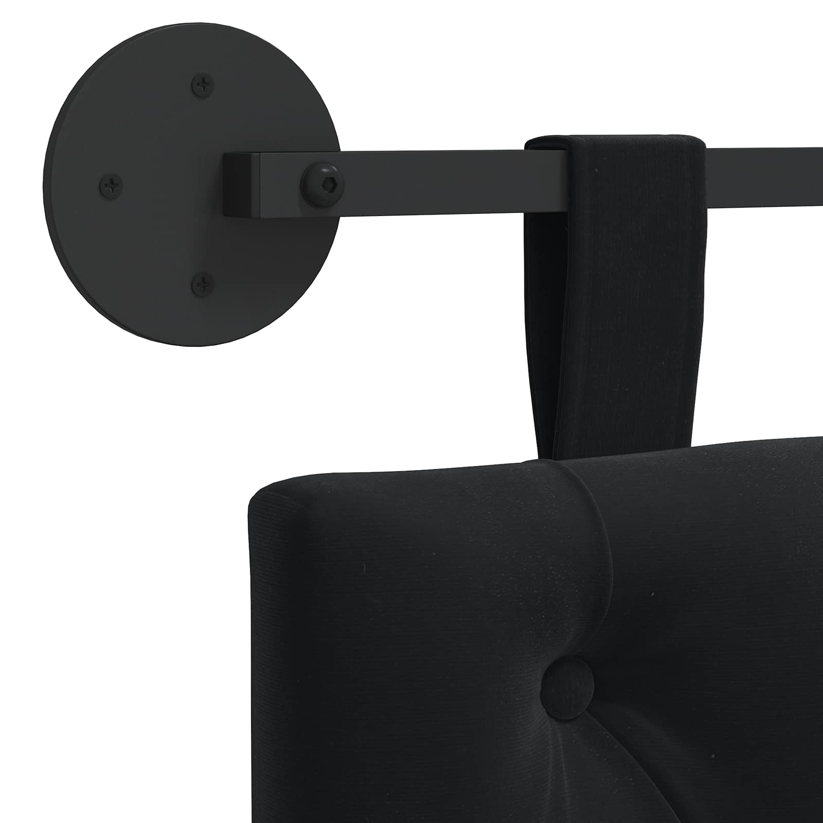 Tête de lit suspendue Noir 210 x 55 x 7 cm Velours - XIOS