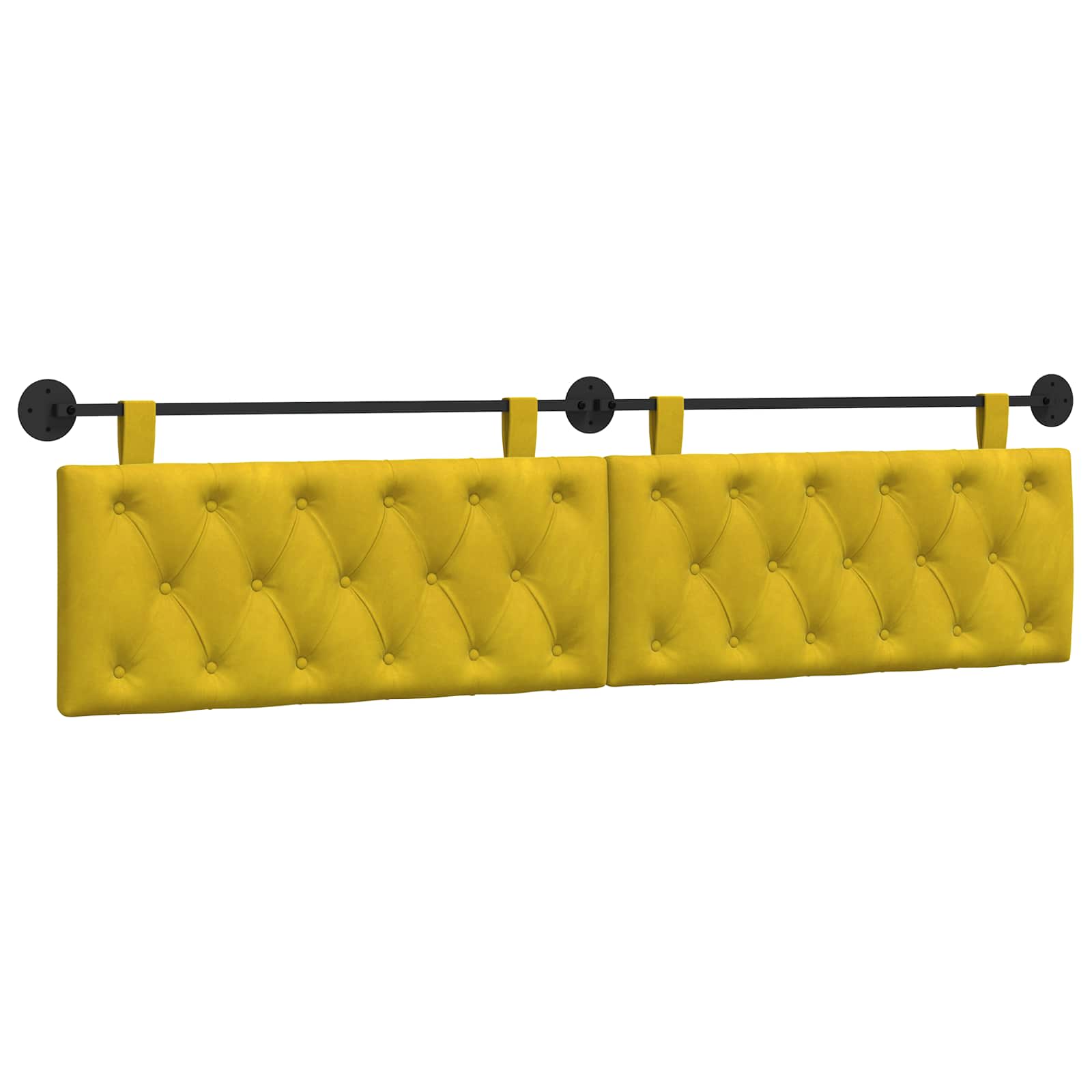 Tête de lit suspendue Jaune 210 x 55 x 7 cm Velours - XIOS
