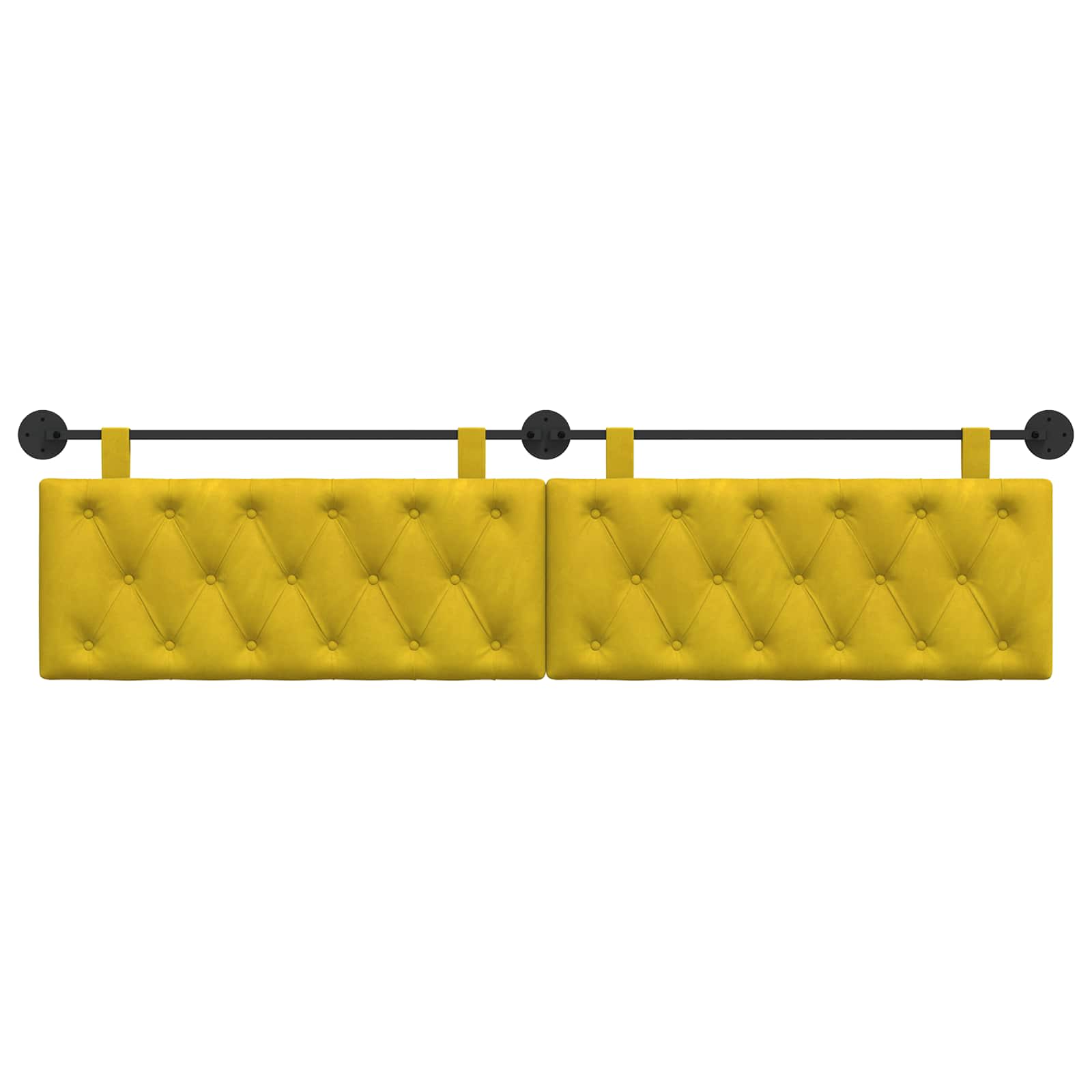 Tête de lit suspendue Jaune 210 x 55 x 7 cm Velours - XIOS