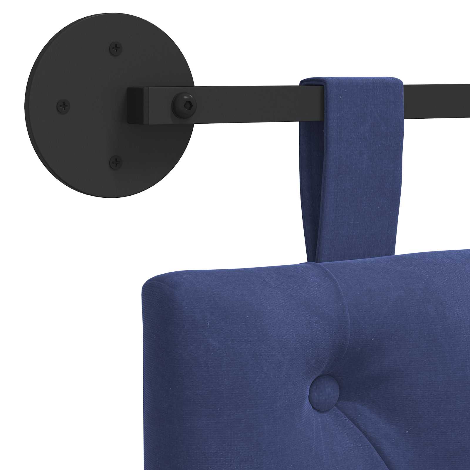 Tête de lit suspendue Bleu police 210 x 55 x 7 cm Velours - XIOS