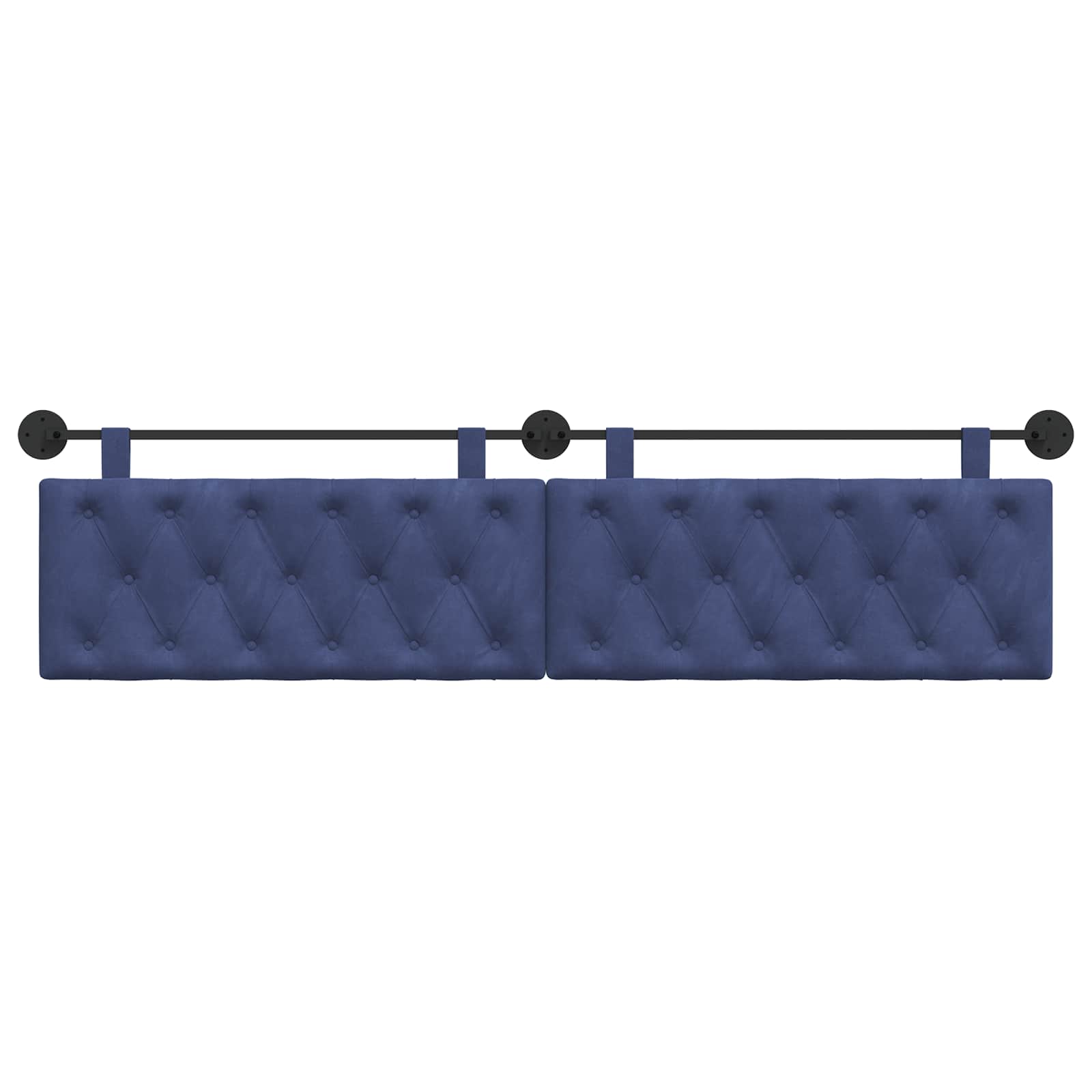 Tête de lit suspendue Bleu police 210 x 55 x 7 cm Velours - XIOS