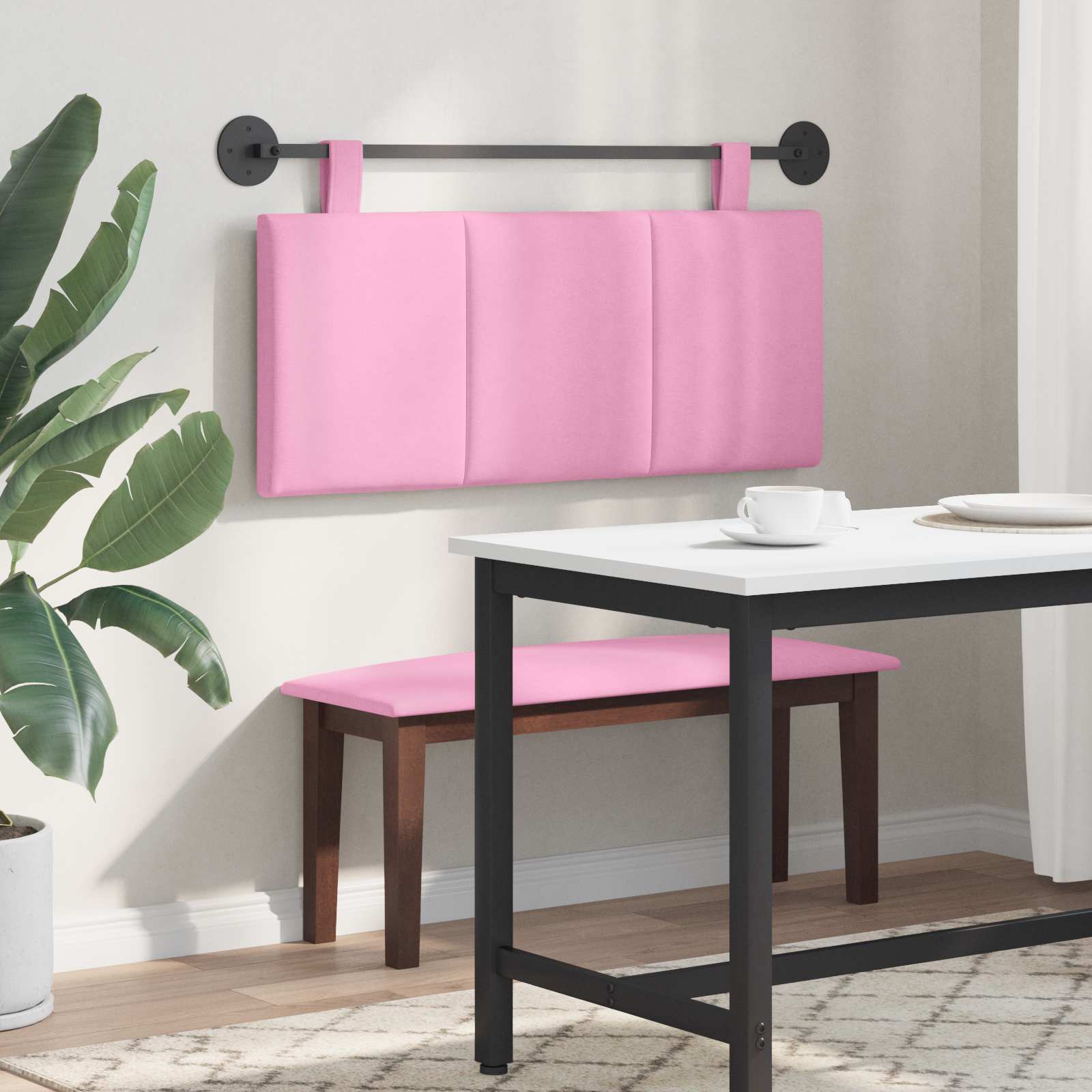 Tête de lit suspendue Montage mural Rose 110 x 55 x 5 cm tissu - XIOS