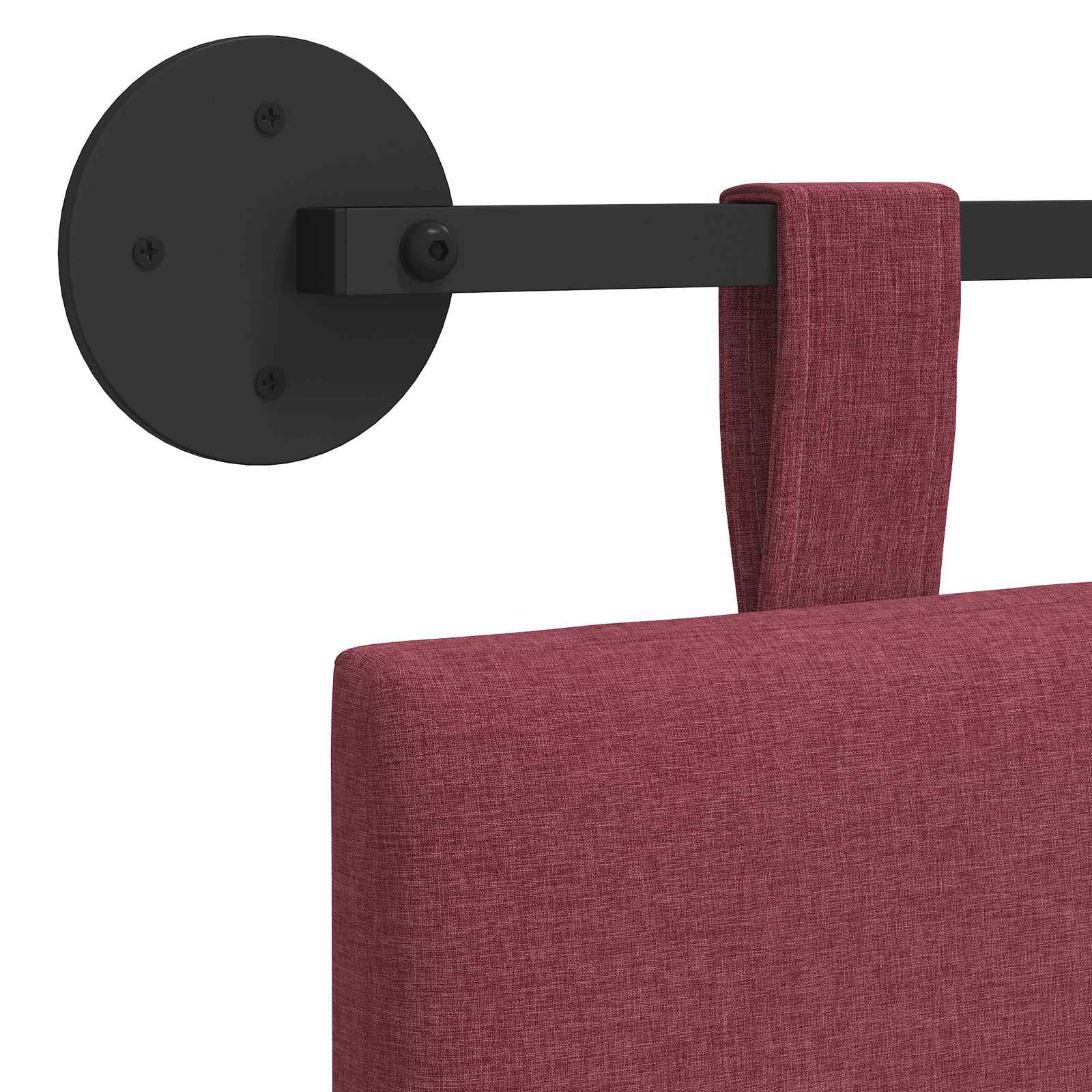 Tête de lit suspendue Rayé Bordeaux 190 x 55 x 5 cm tissu - XIOS