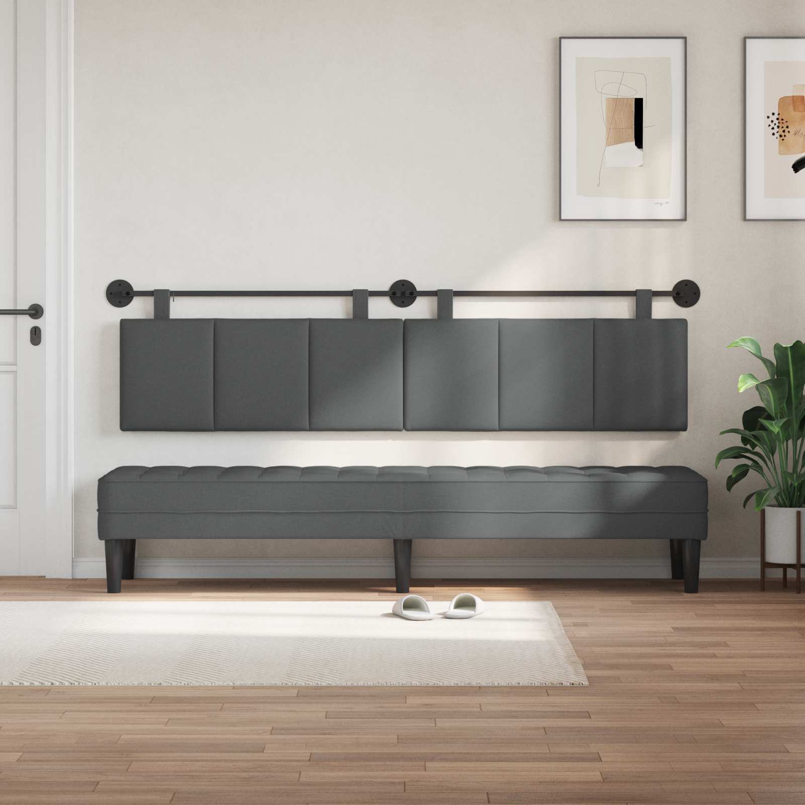 Tête de lit suspendue Gris foncé Tissu - XIOS