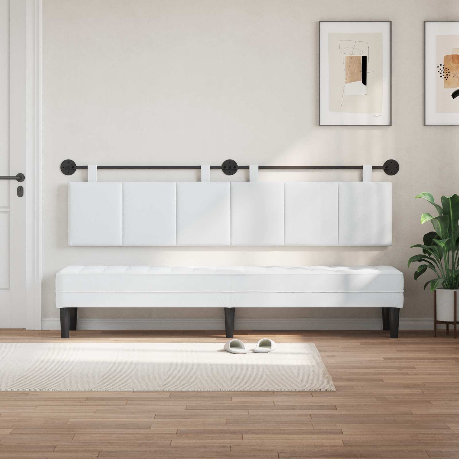 Tête de lit suspendue Blanc Tissu - XIOS