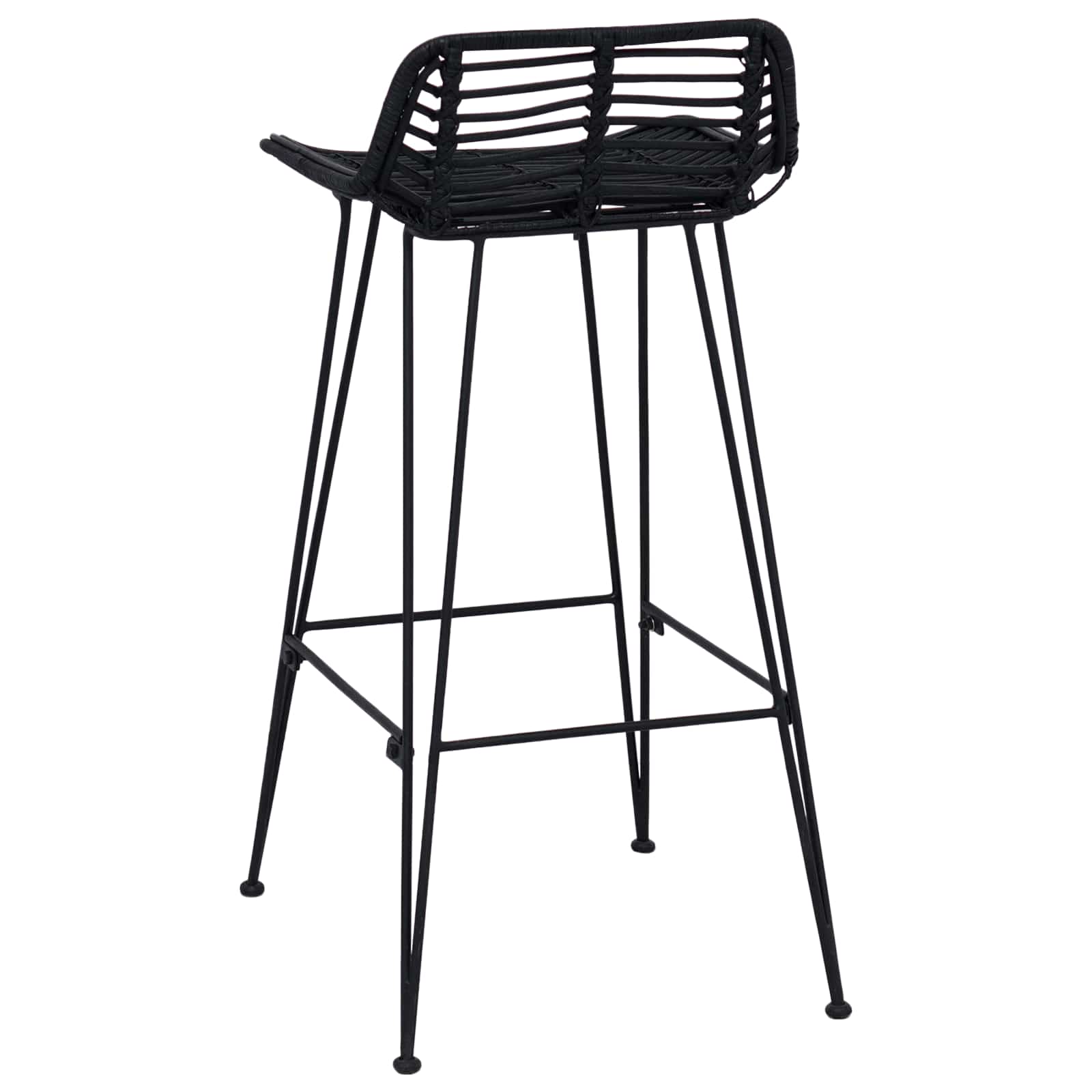Tabouret de bar 2 pcs Noir 44 x 46 x 91 cm Rattan et Acier - XIOS