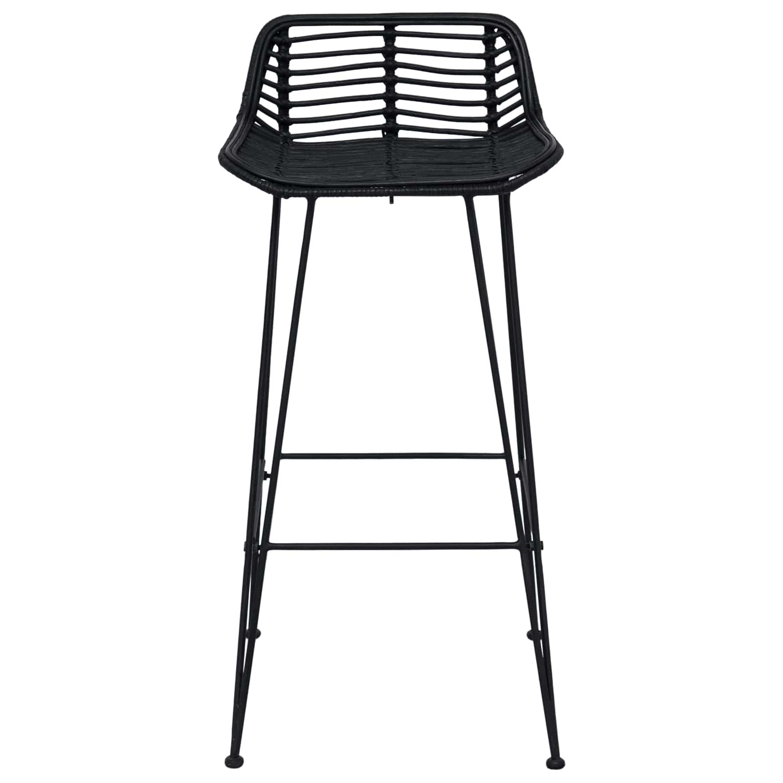 Tabouret de bar 2 pcs Noir 44 x 46 x 91 cm Rattan et Acier - XIOS