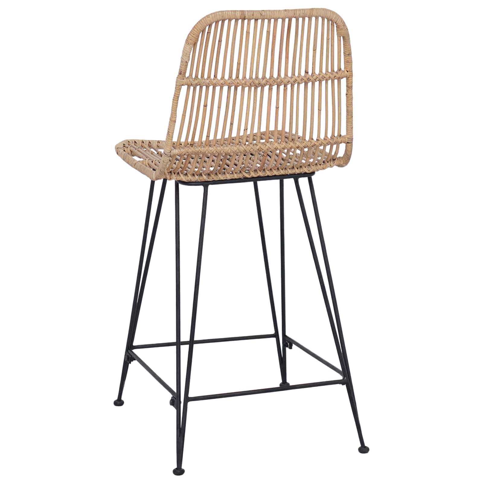 Tabouret de bar 2 pcs Naturel 44 x 54 x 96 cm Rattan et Acier - XIOS