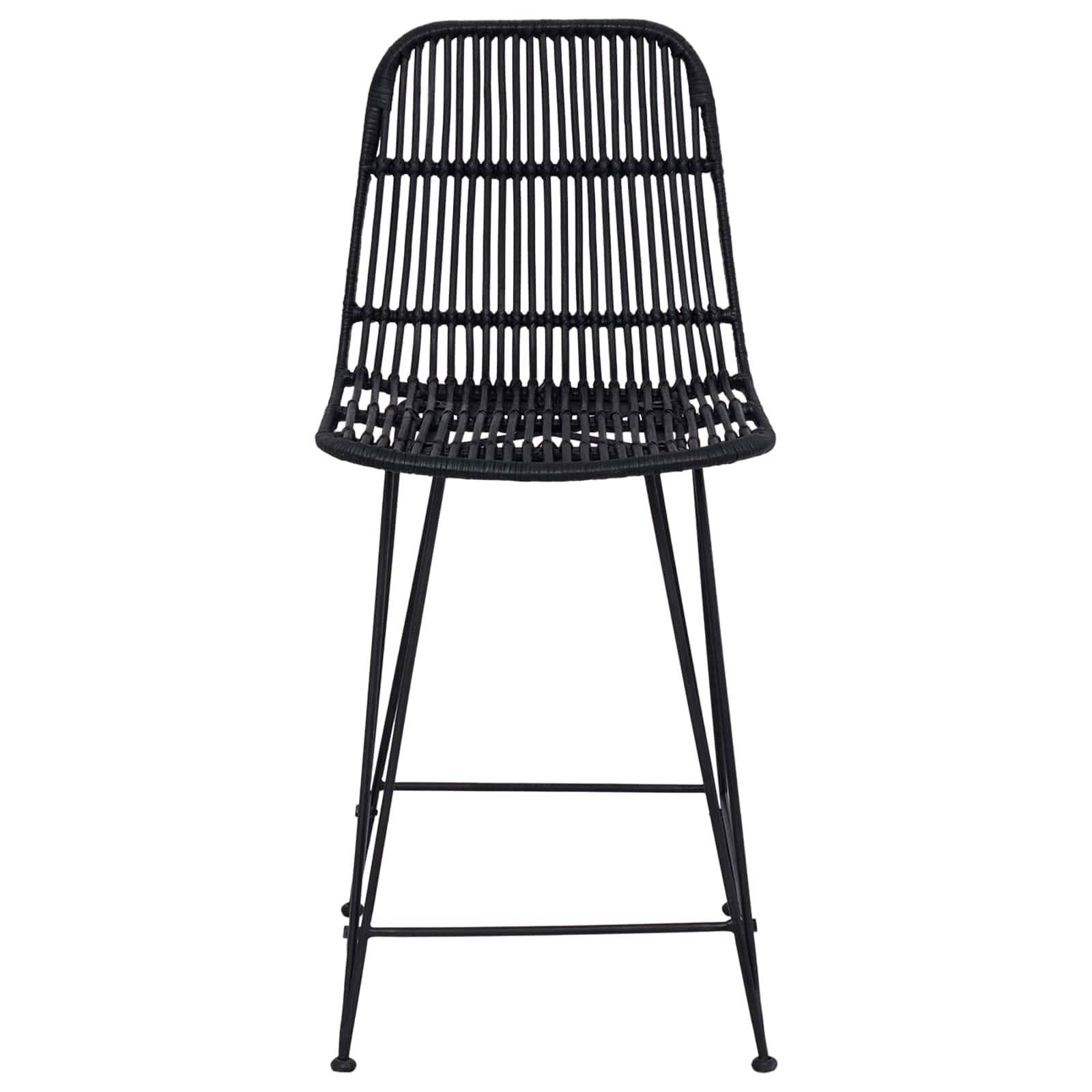 Tabouret de bar 2 pcs Noir 44 x 54 x 96 cm Rattan et Acier - XIOS