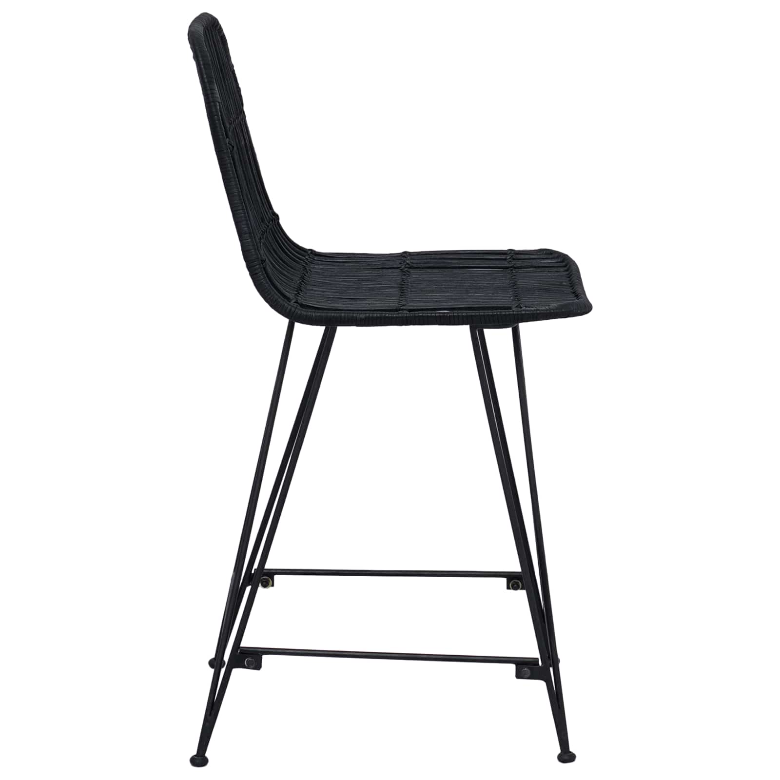 Tabouret de bar 2 pcs Noir 44 x 54 x 96 cm Rattan et Acier - XIOS