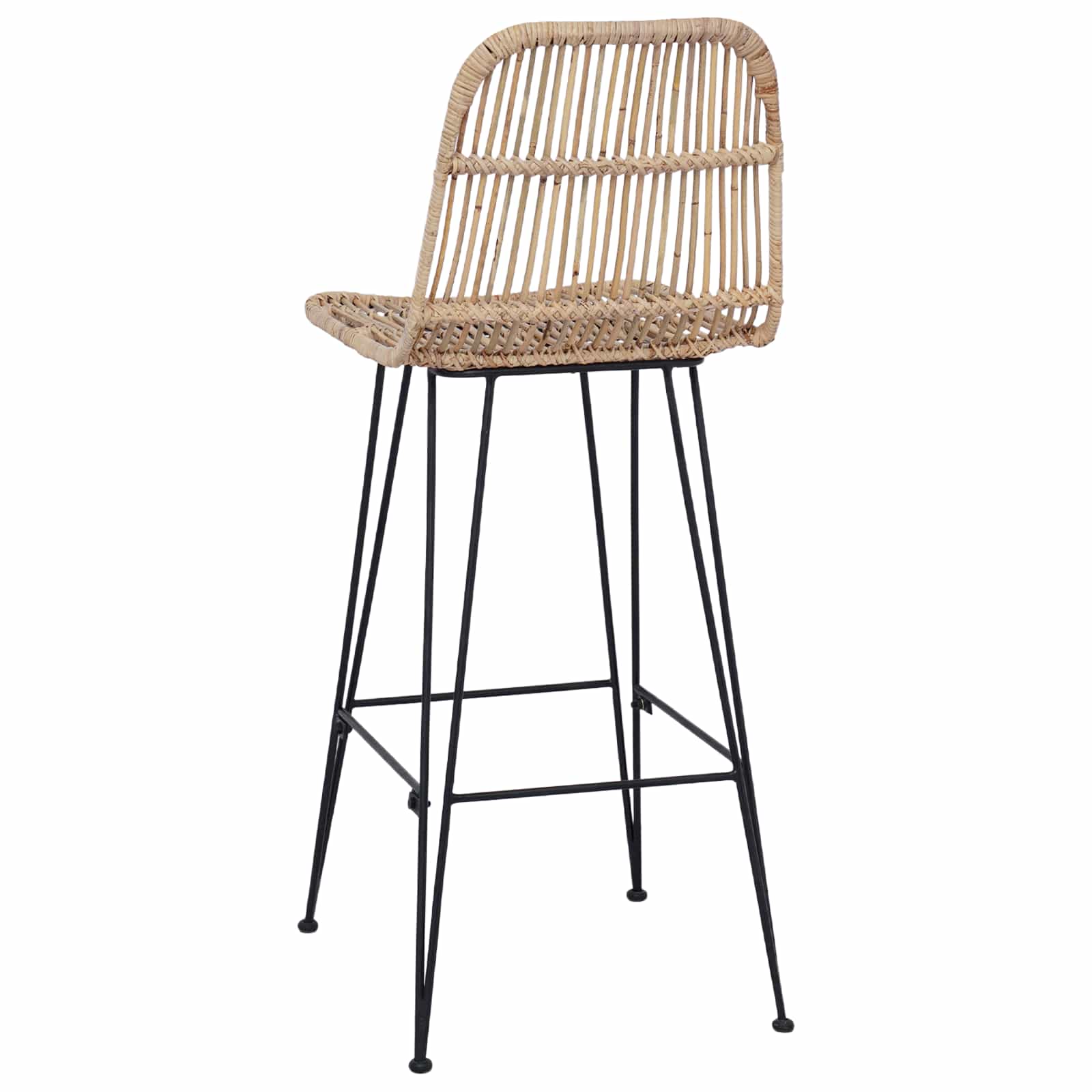 Tabouret de bar 2 pcs Naturel 44 x 55 x 109 cm Rattan et Acier - XIOS