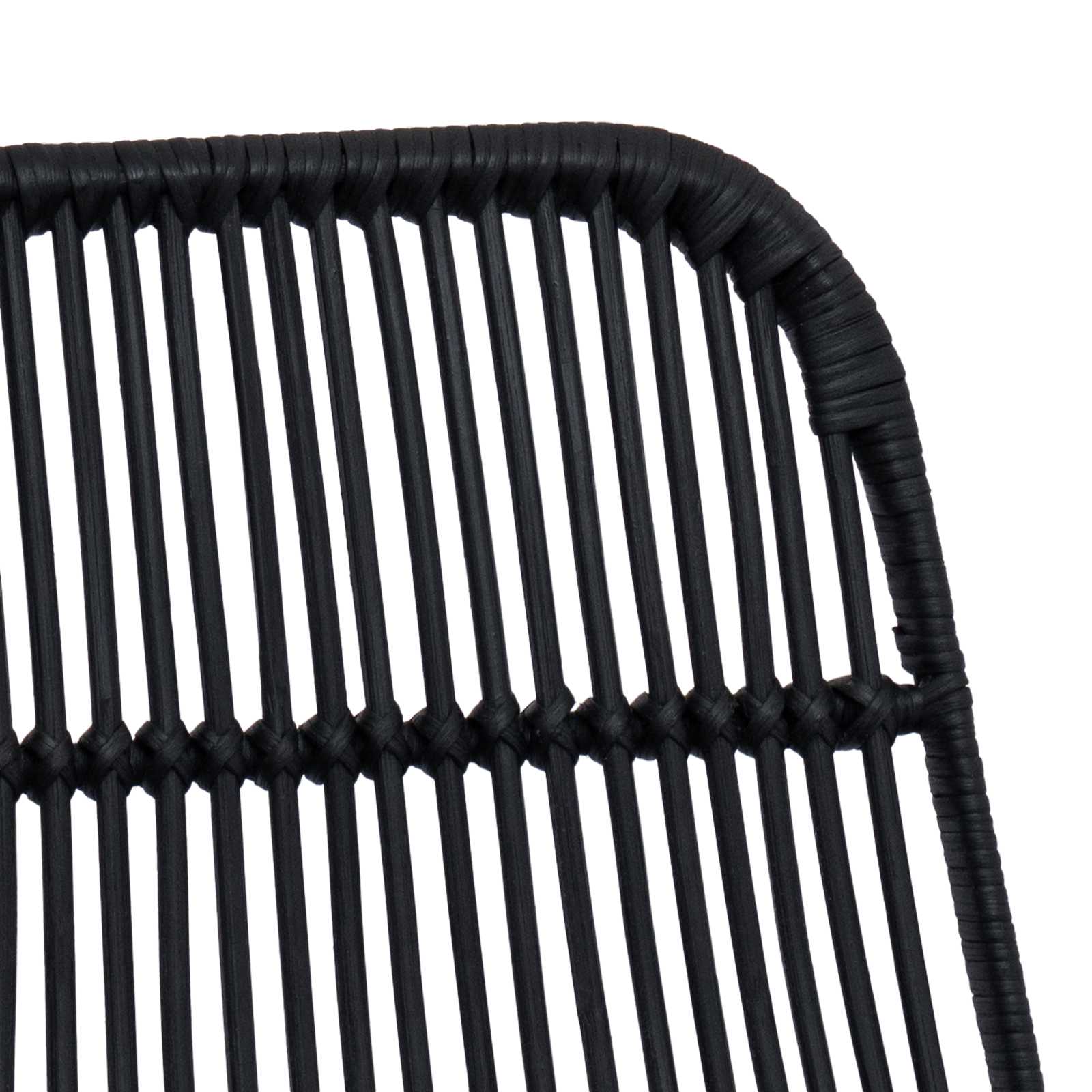 Tabouret de bar 2 pcs Noir 44 x 55 x 109 cm Rattan et Acier - XIOS