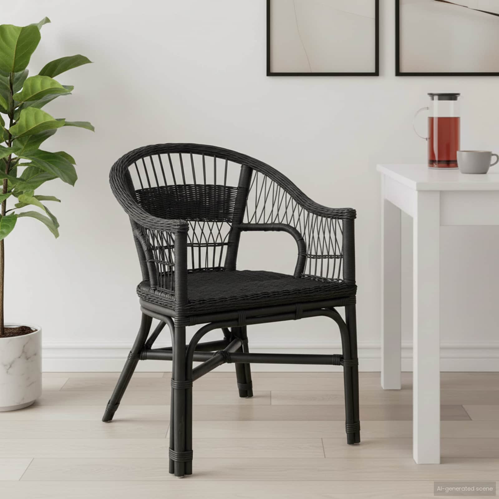 Chaise empilable Noir 60 x 60 x 81 cm Rotin - XIOS