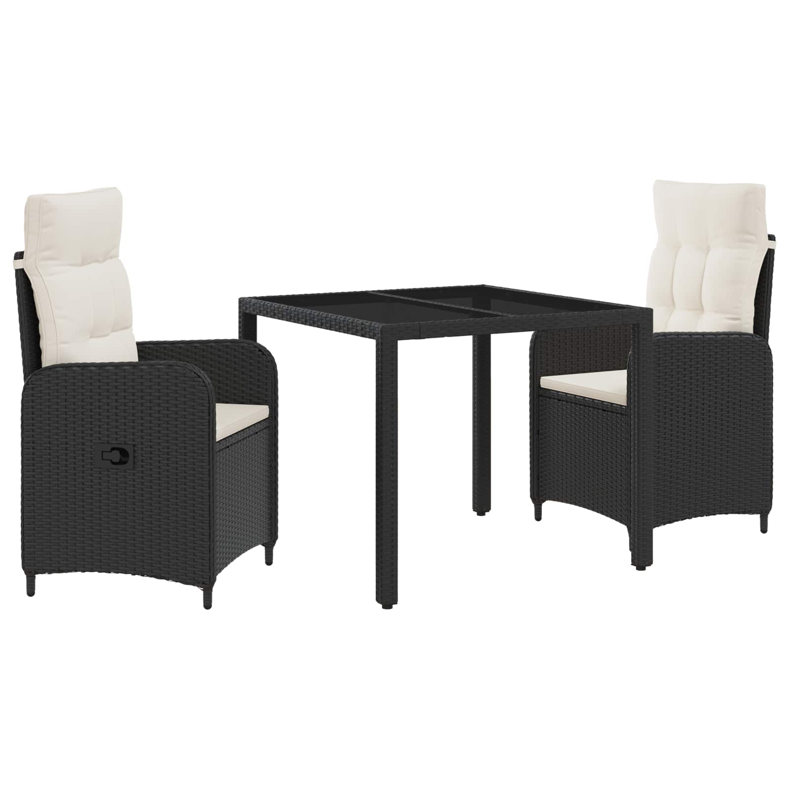 Ensemble de repas extérieur 3 pcs Noir et blanc crème - XIOS