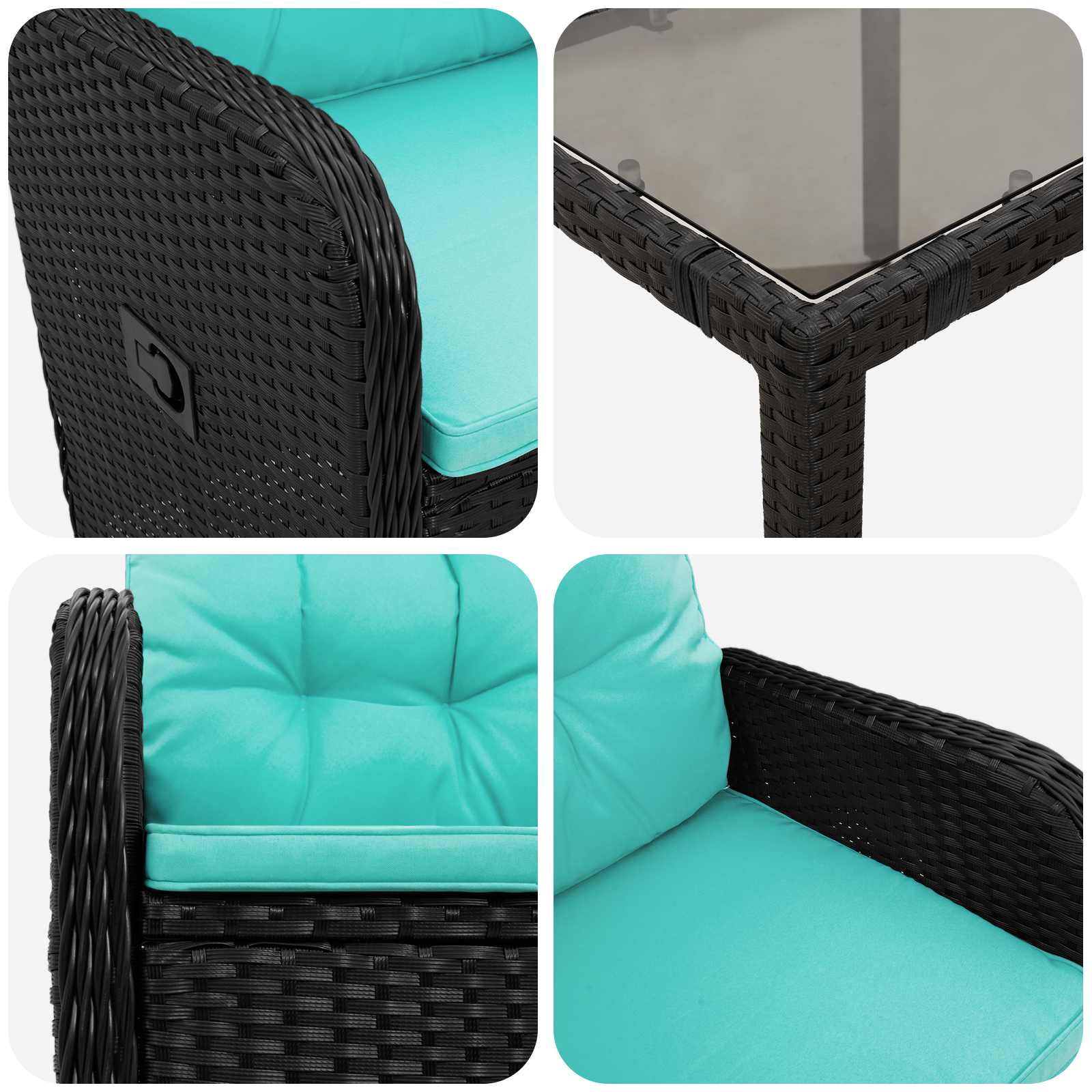Ensemble de repas extérieur 5 pcs polyrotin