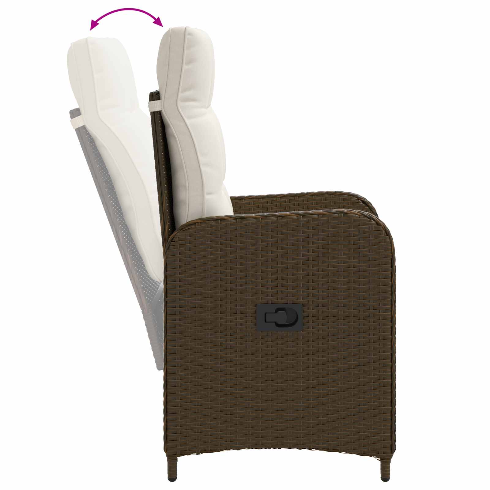 Ensemble de repas extérieur 5 pcs Marron et crème blanche - XIOS