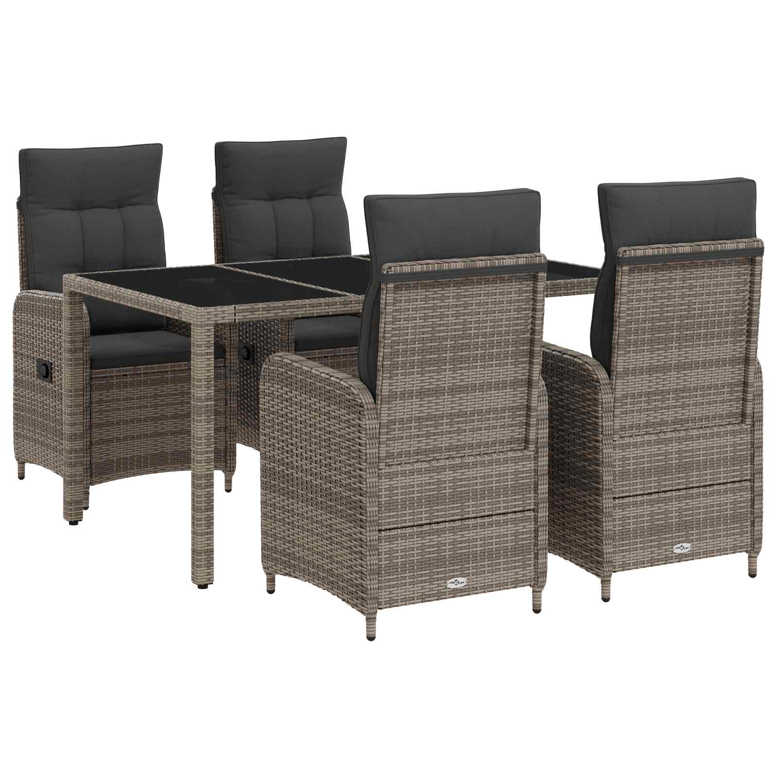 Ensemble de repas extérieur 5 pcs Gris clair et gris foncé - XIOS