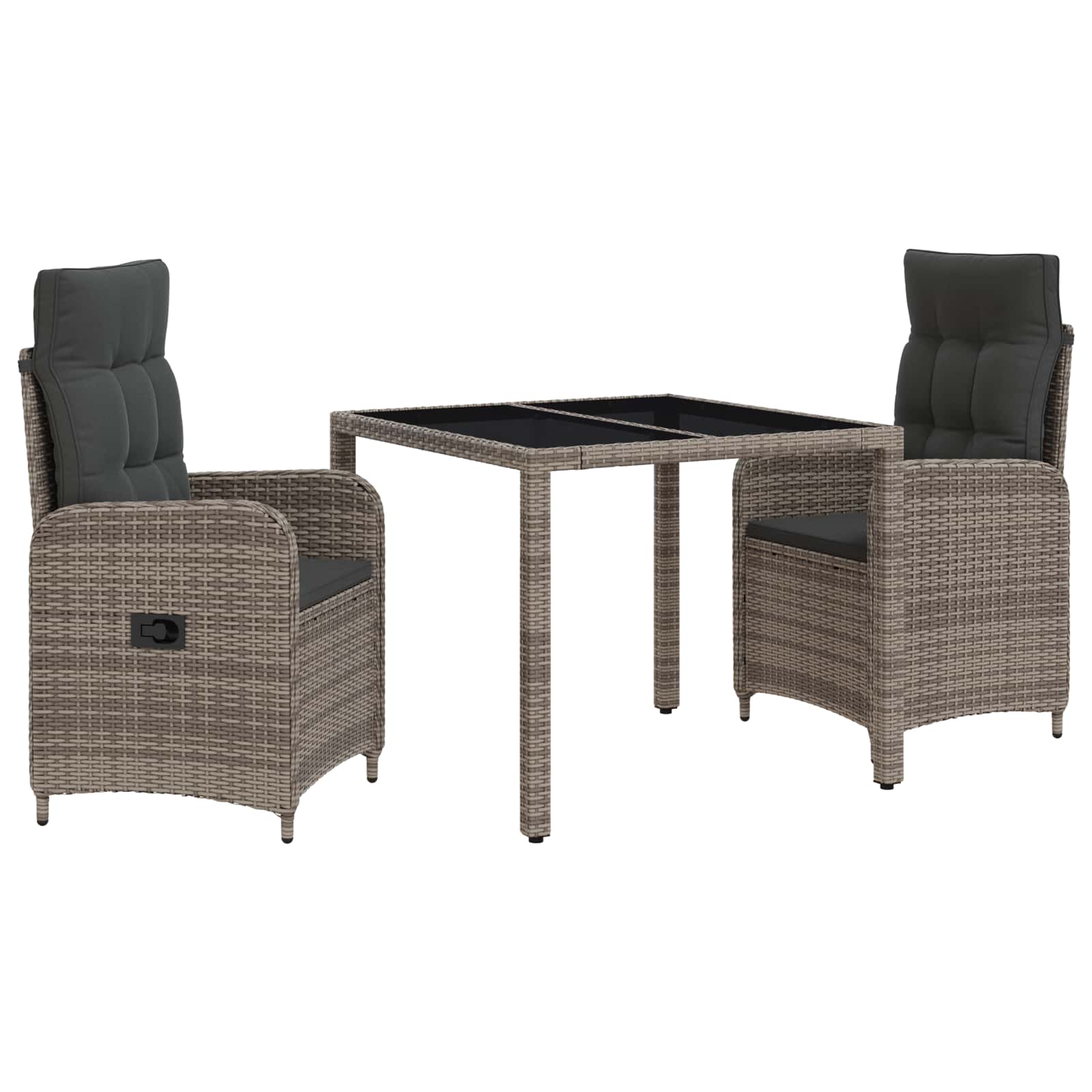 Ensemble de repas extérieur 3 pcs Gris clair et gris foncé - XIOS