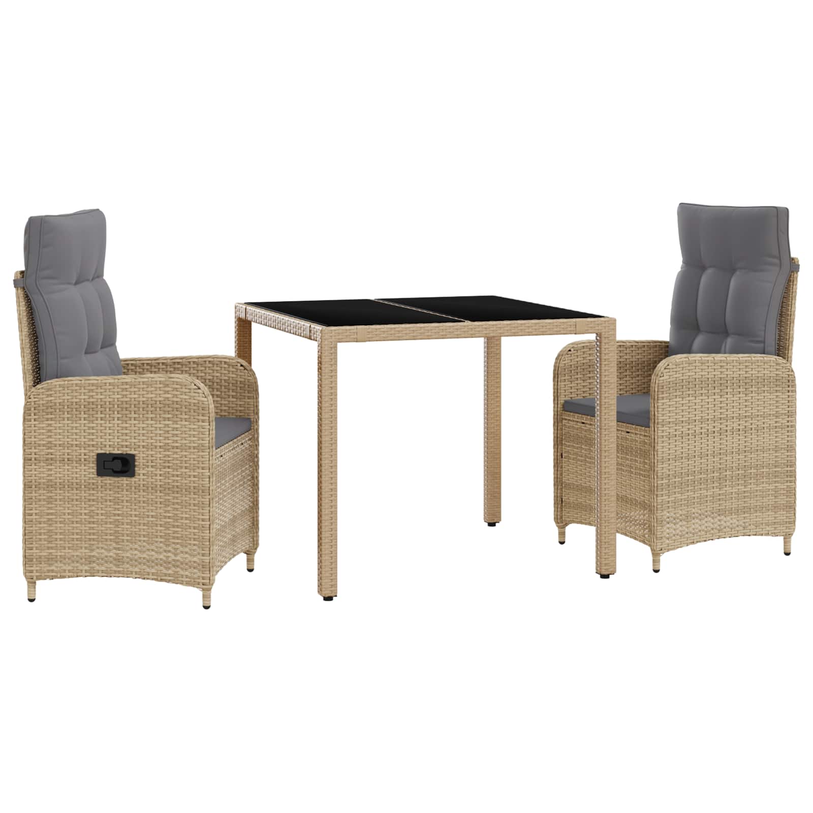 Ensemble de repas extérieur 3 pcs Beige et Gris clair - XIOS