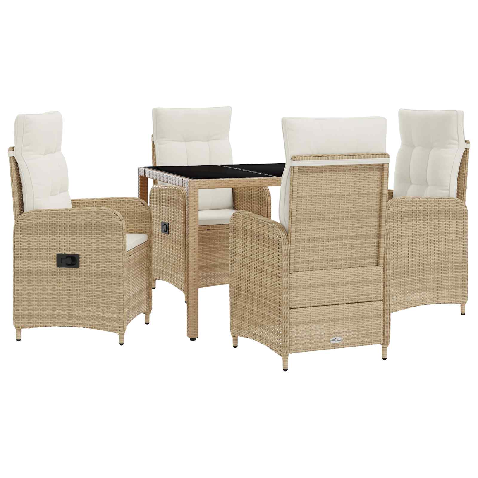 Ensemble de repas extérieur 5 pcs Beige et blanc crème - XIOS