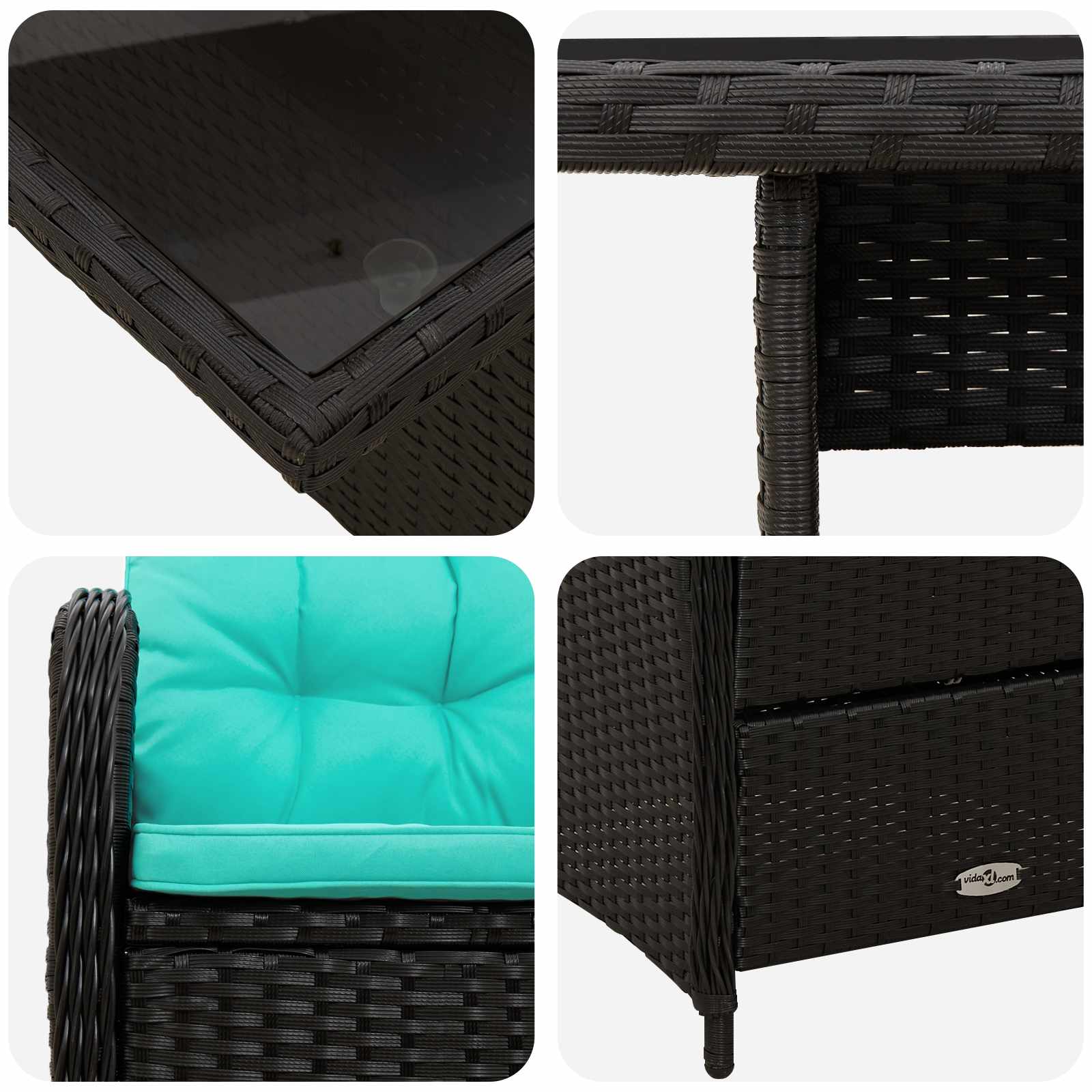 Ensemble de repas extérieur 3 pcs polyrotin