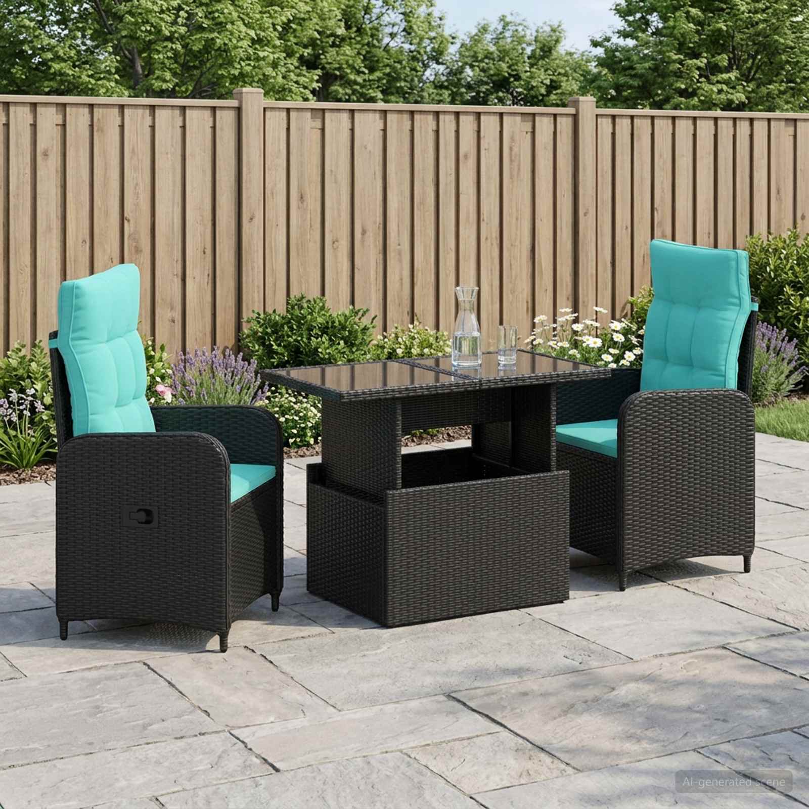 Ensemble de repas extérieur 3 pc polyrotin