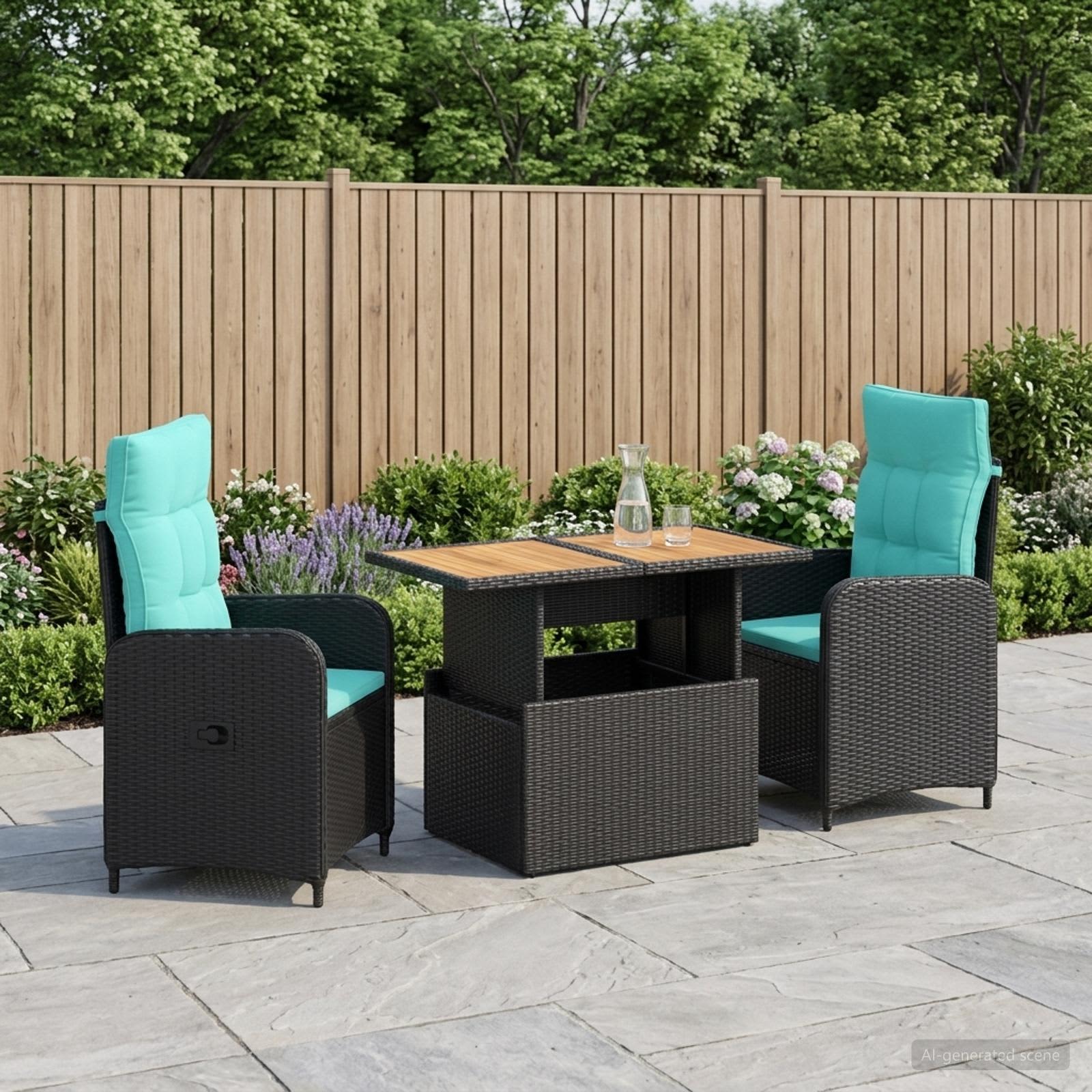 Ensemble de repas extérieur 3 pc polyrotin