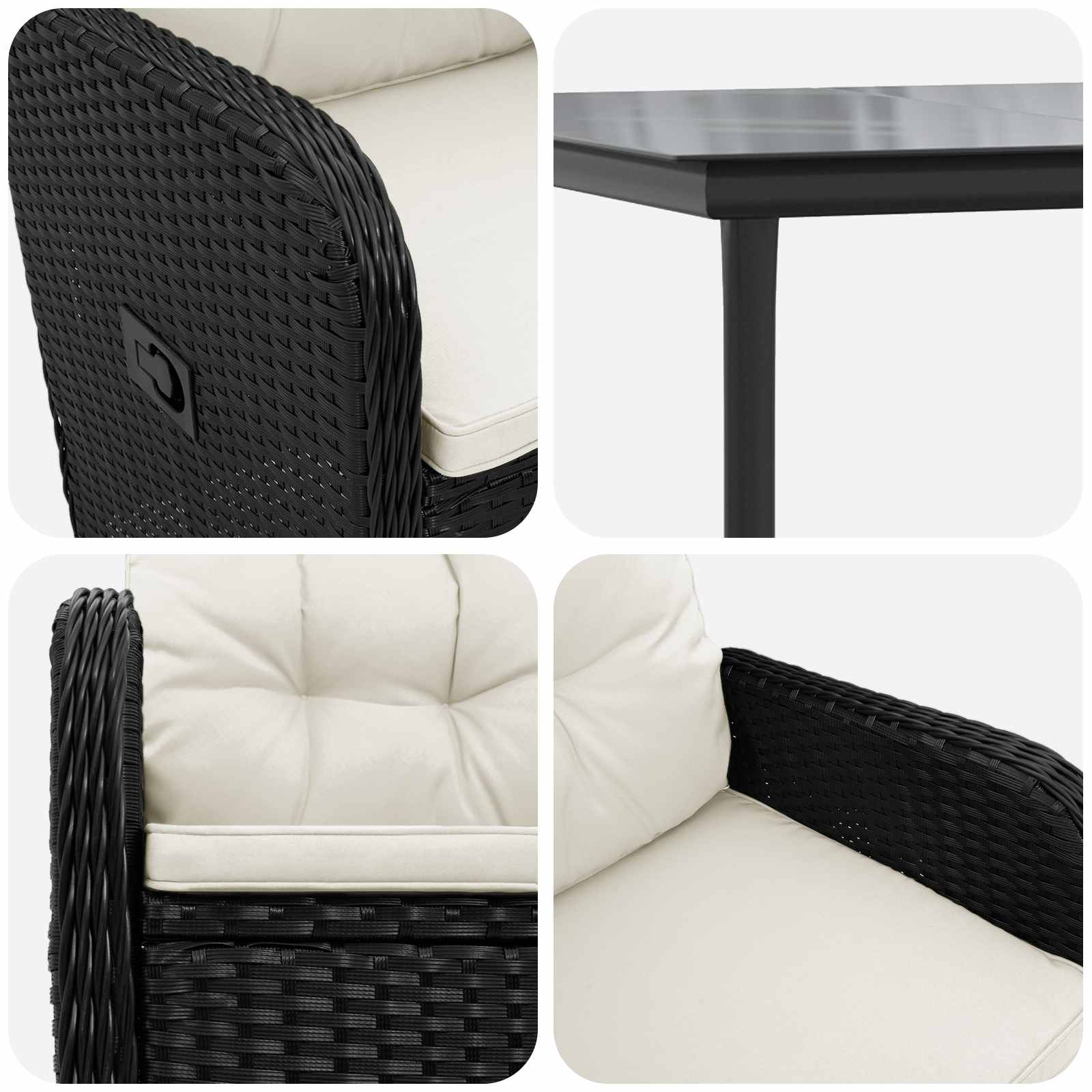 Ensemble de Tables Basses avec coussin avec oreiller 5 pcs
