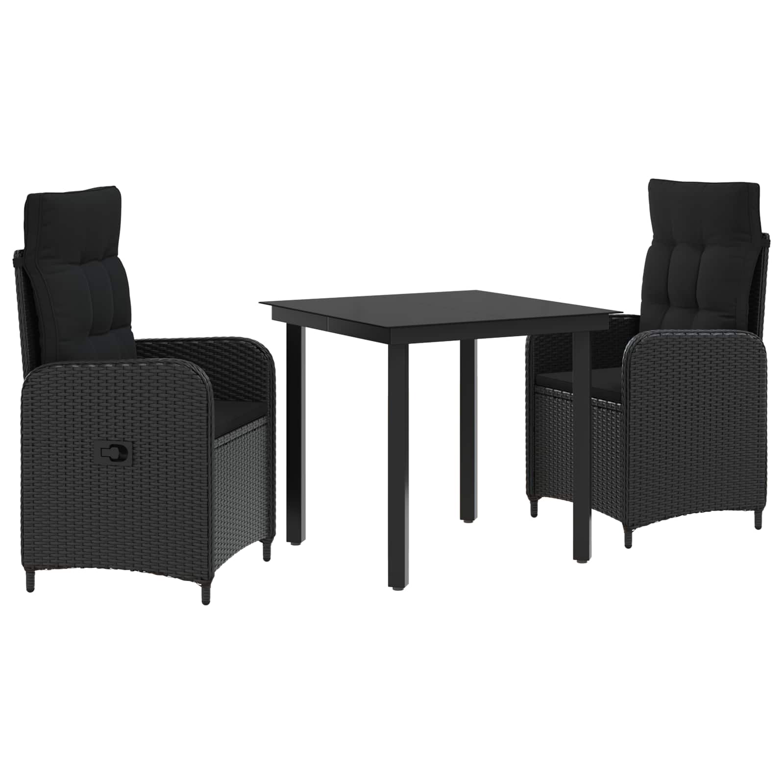 Ensemble de Tables Basses avec coussin avec oreiller 3 pcs Noir - XIOS