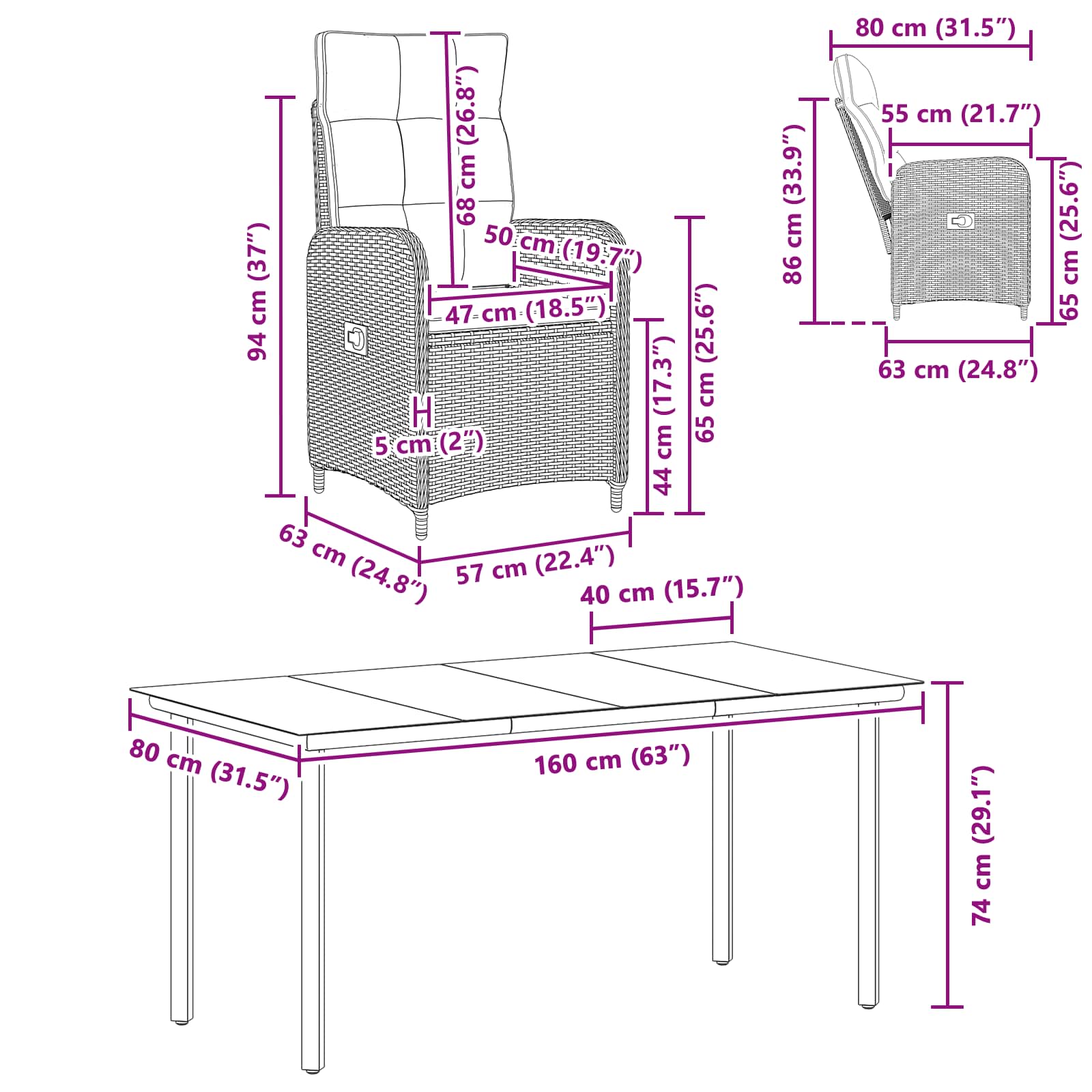 Ensemble de Tables Basses avec coussin avec oreiller 5 pcs - XIOS