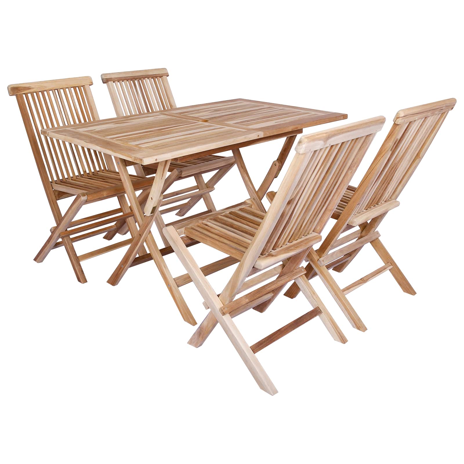 Ensemble de meubles de jardin 5 pc Naturel Bois de teck massif - XIOS