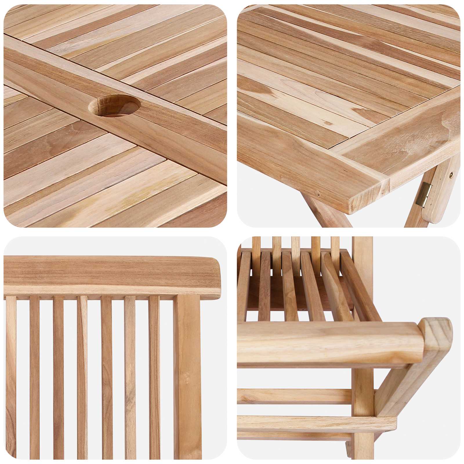 Ensemble de meubles de jardin 7 pc Naturel Bois de teck massif - XIOS