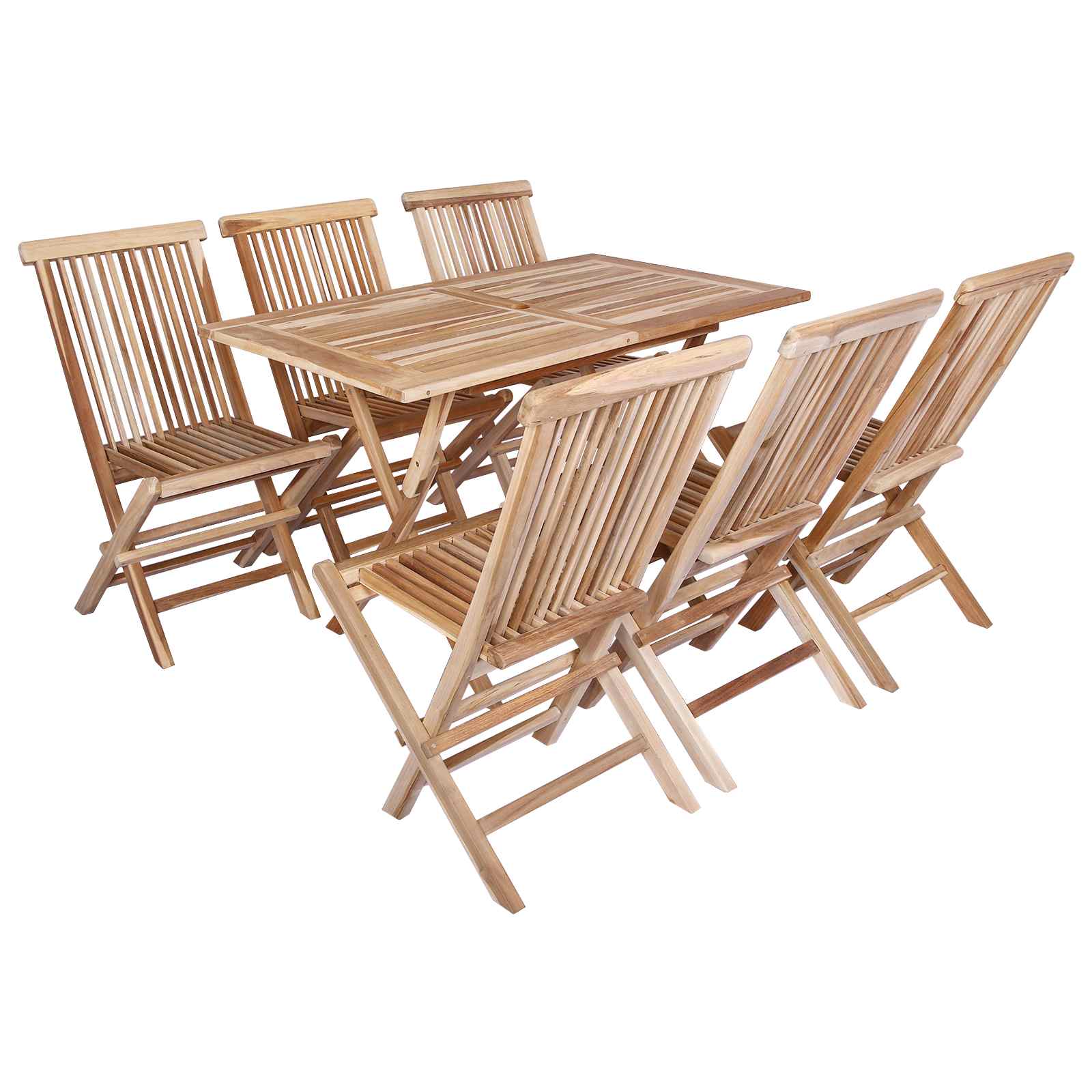 Ensemble de meubles de jardin 7 pc Naturel Bois de teck massif - XIOS