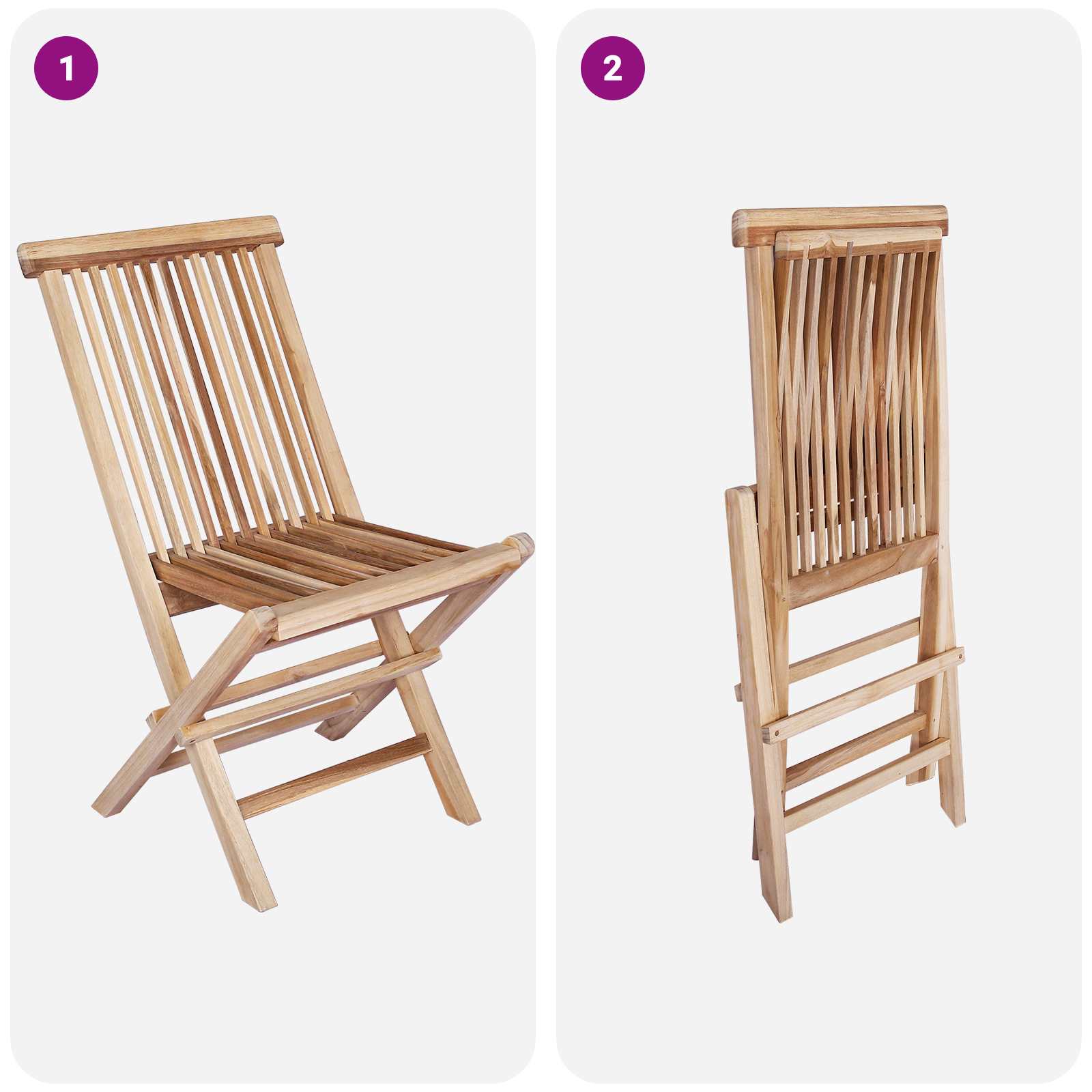 Ensemble de meubles de jardin 7 pc Naturel Bois de teck massif - XIOS