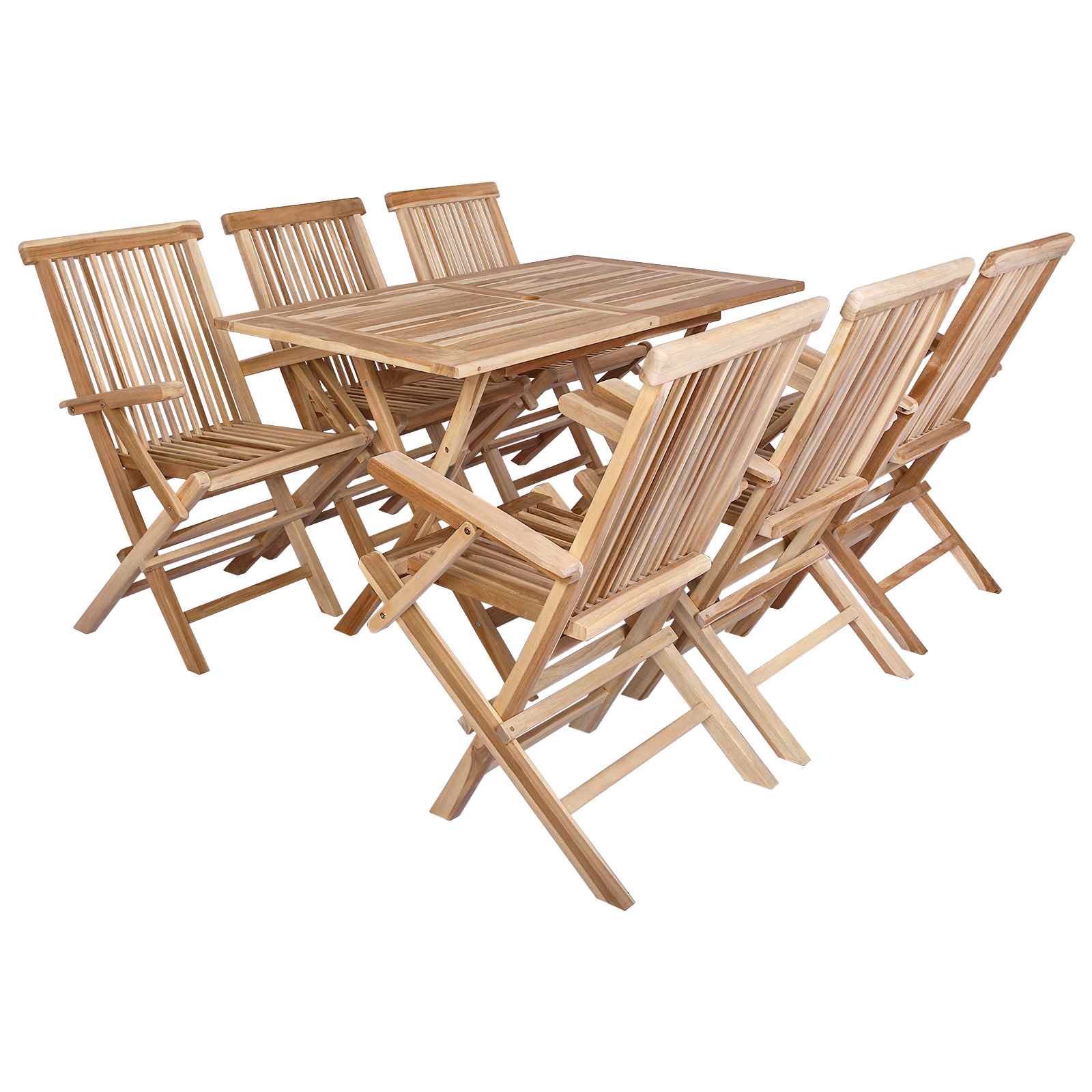 Ensemble de meubles de jardin 7 pc Naturel Bois de teck massif - XIOS