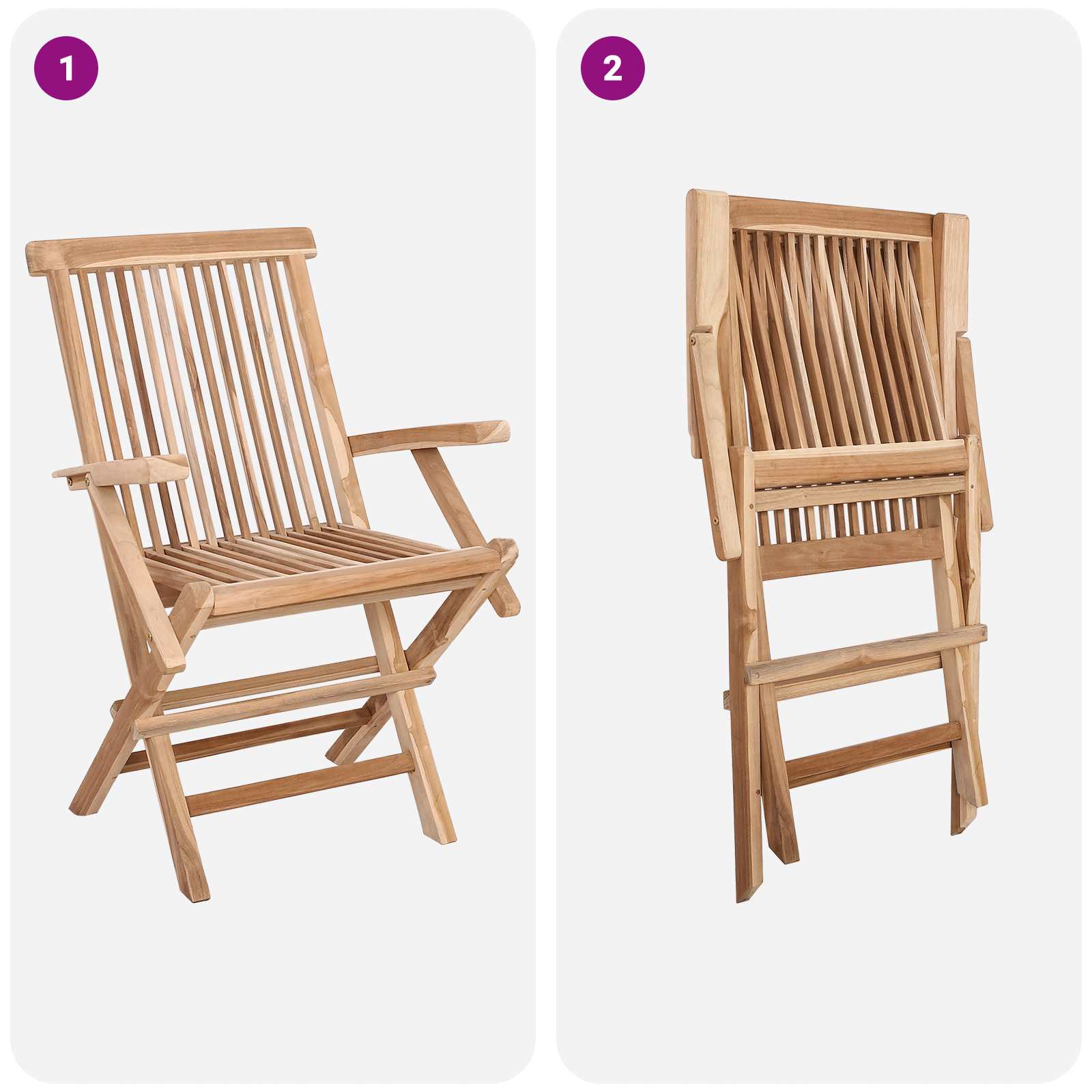 Ensemble de meubles de jardin 7 pc Naturel Bois de teck massif - XIOS