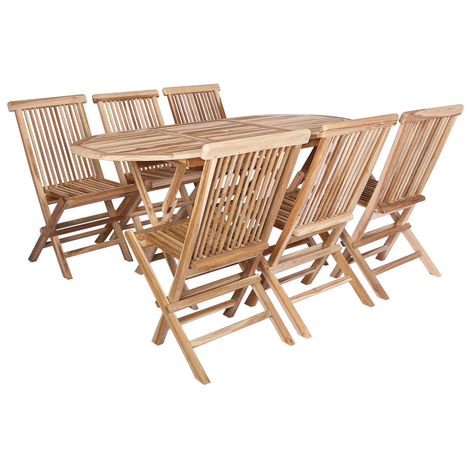 Ensemble de meubles de jardin 7 pc Naturel Bois de teck massif - XIOS