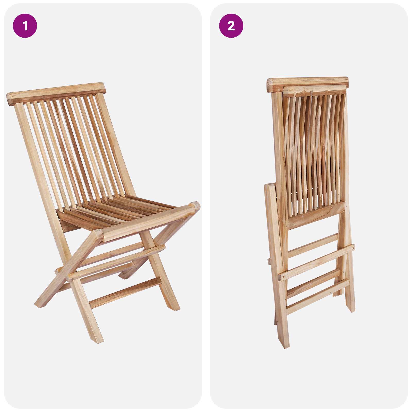 Ensemble de meubles de jardin 7 pc Naturel Bois de teck massif - XIOS