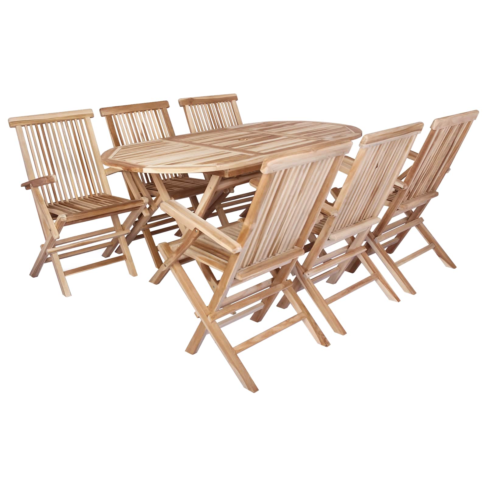 Ensemble de meubles de jardin 7 pc Naturel Bois de teck massif - XIOS