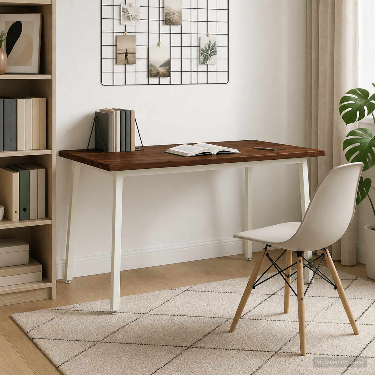 Table à manger en bord vivant 140 x 90 x 75 cm Marron foncé