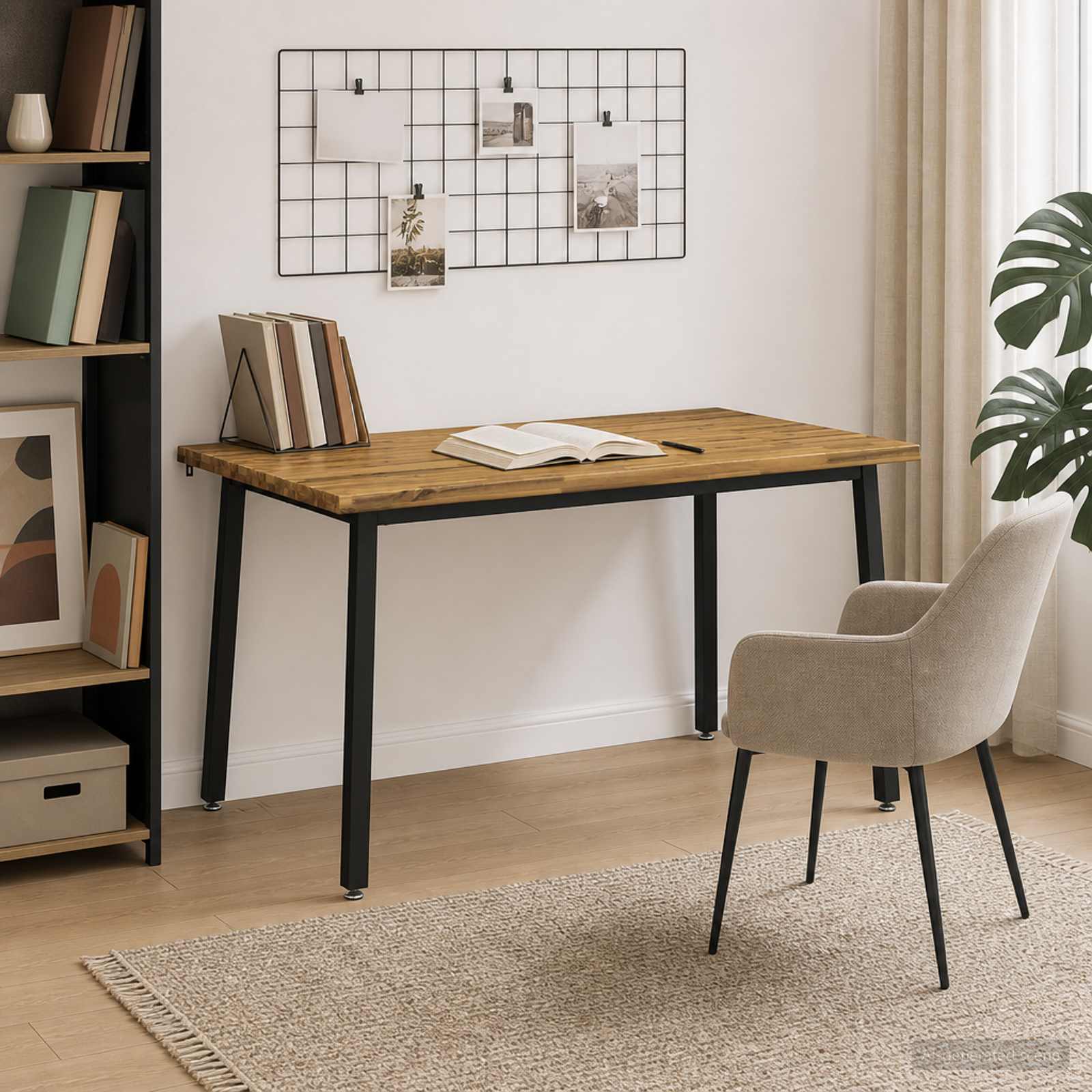 Table à manger en bord vivant 140 x 90 x 75 cm Blanc