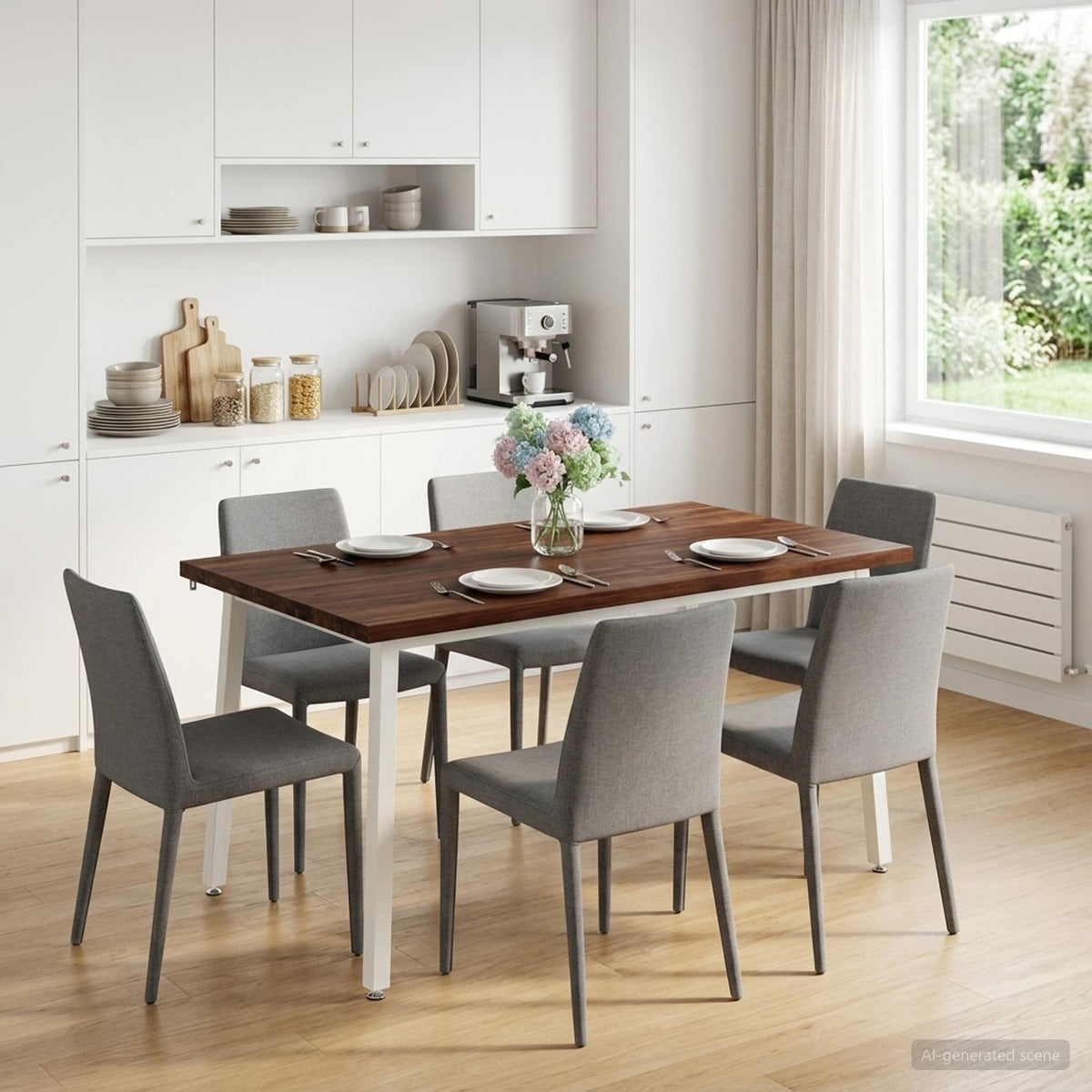 Table à manger carrée 140 x 90 x 75 cm Bois d'Acacia Massif