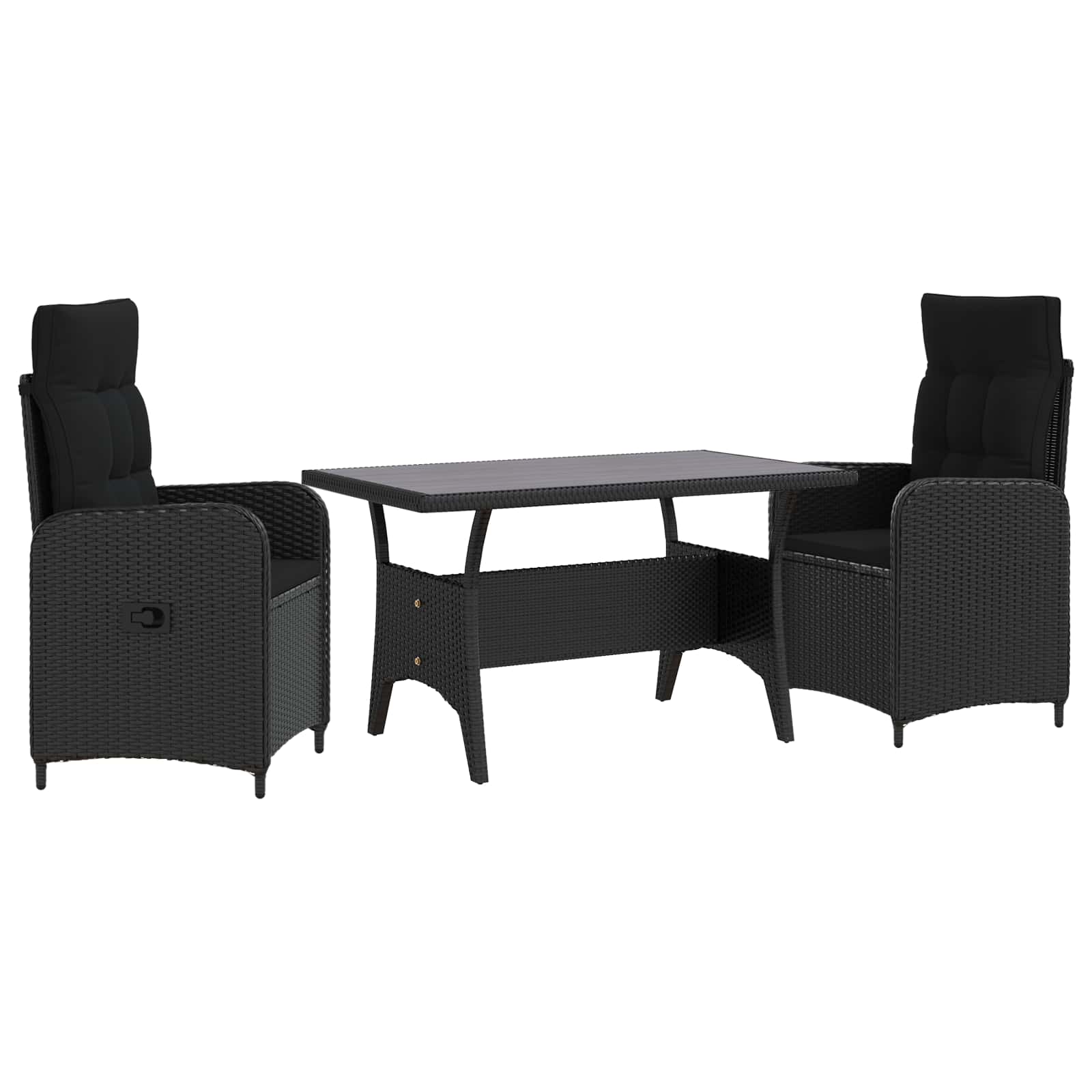 Ensemble de repas extérieur 3 pcs Noir polyrotin - XIOS