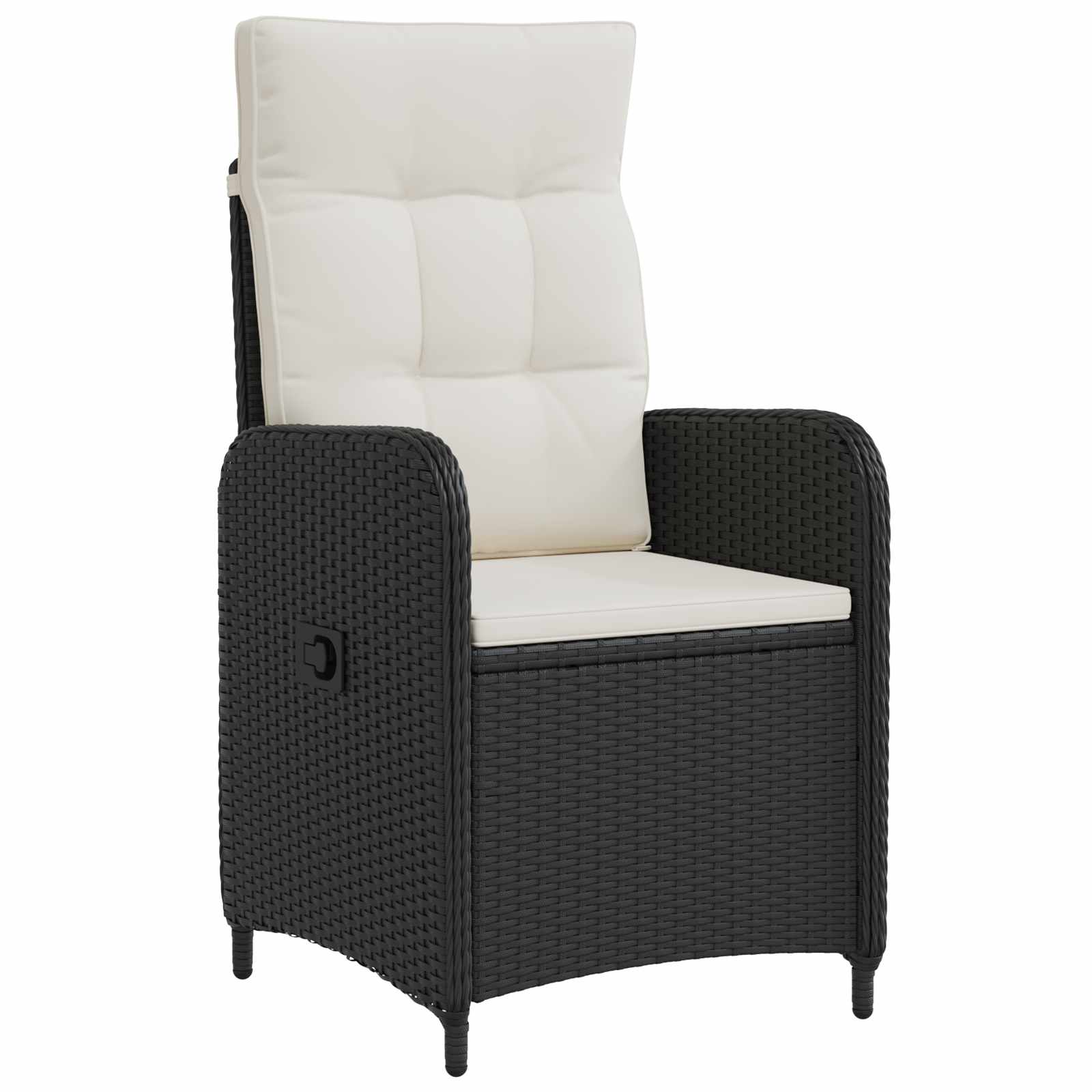 Ensemble de repas extérieur 3 pcs Noir et blanc crème polyrotin - XIOS
