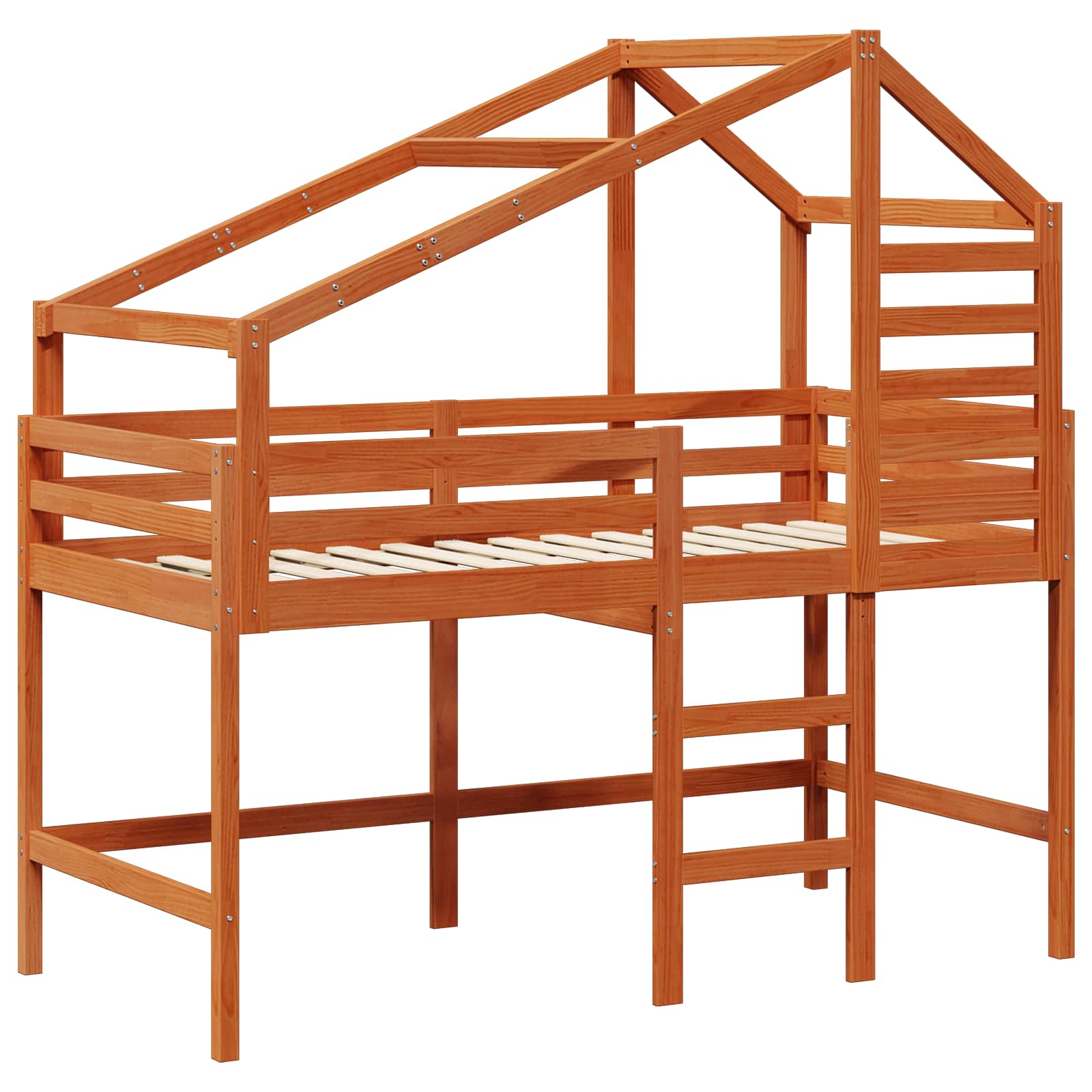 Cadre de lit mezzanine Brun Ciré 90 x 190 cm Pin massif - XIOS