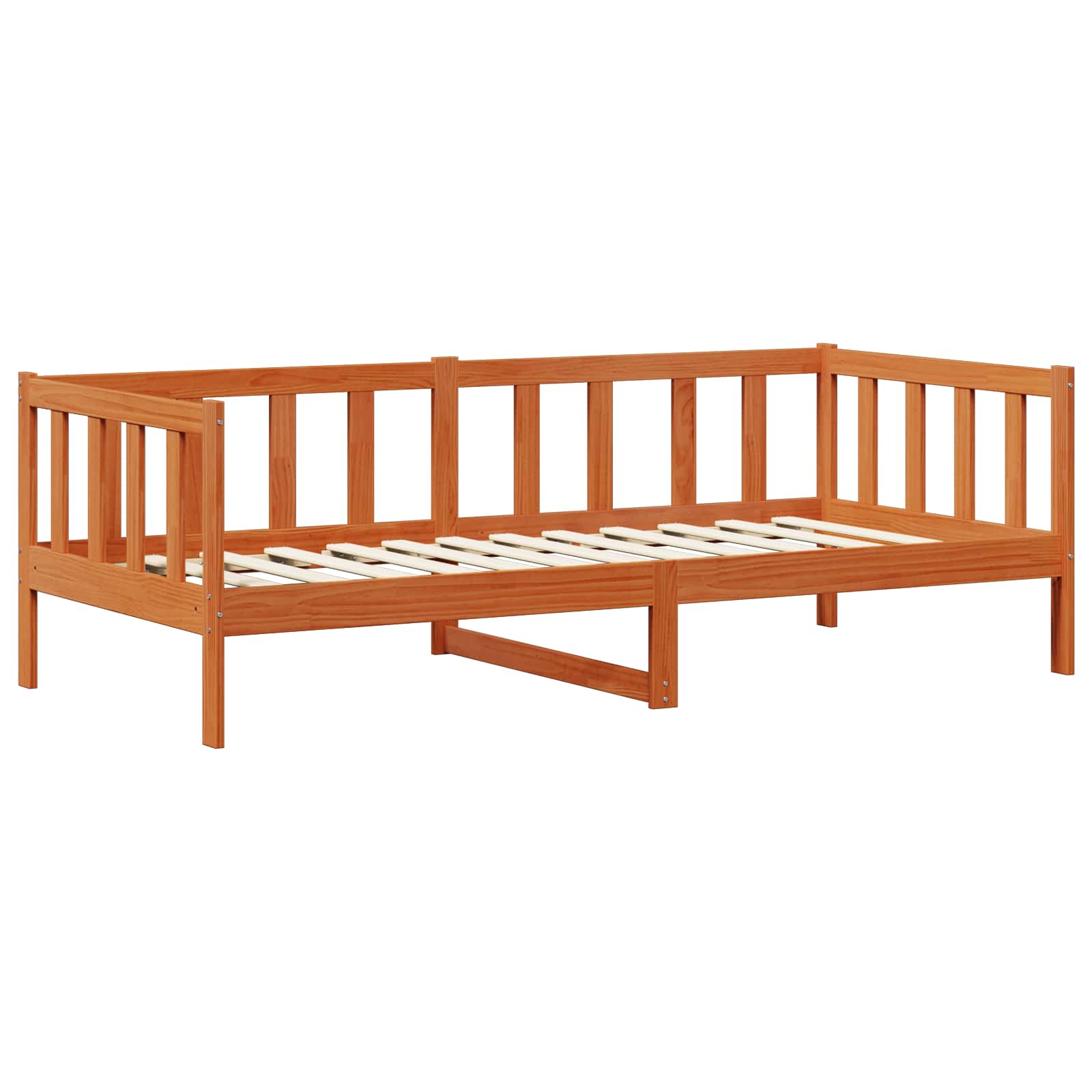 Lit d'appoint avec matelas Brun ciré et blanc 90 x 200 cm - XIOS