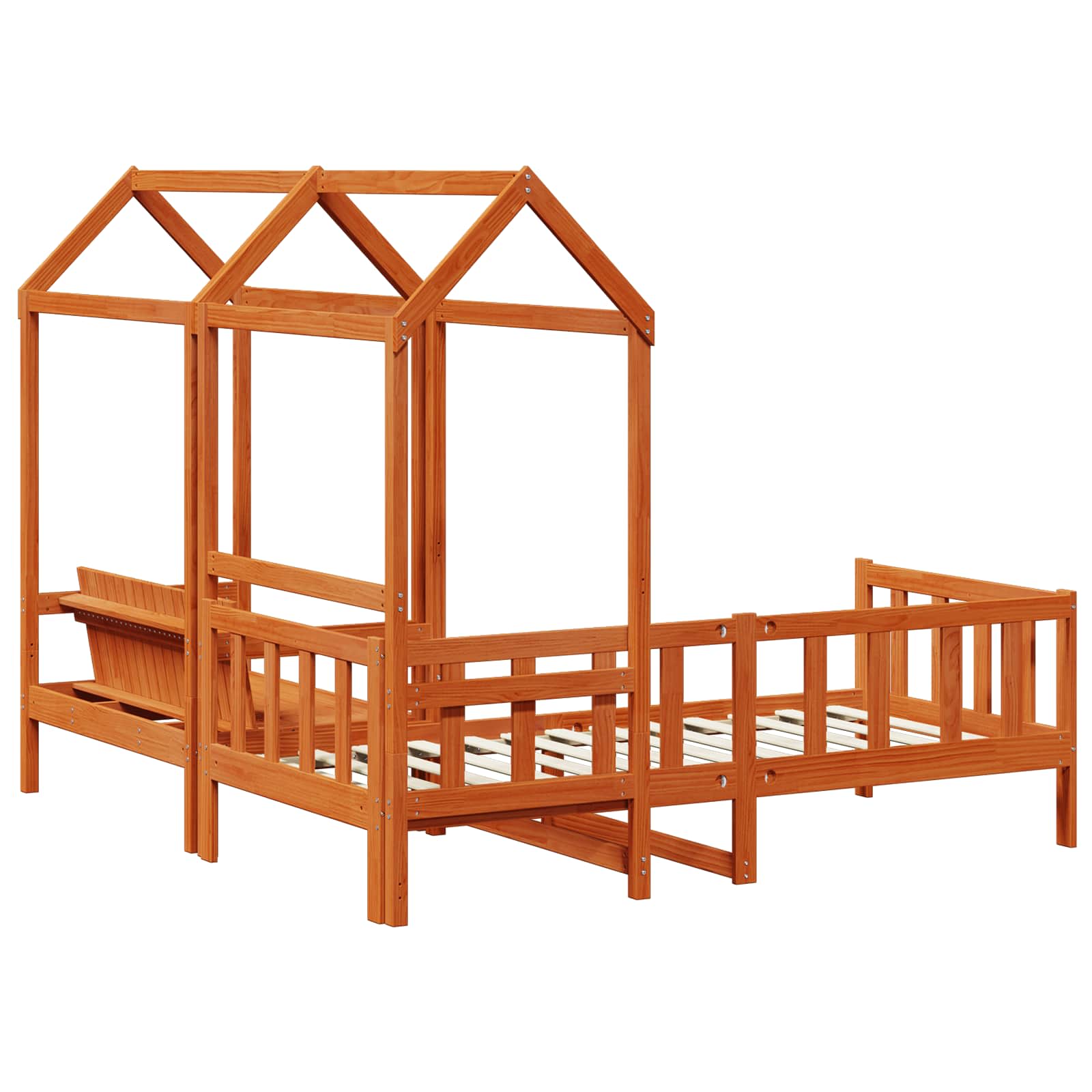 Ensemble Lit de Jour Brun Ciré 90 x 200 cm Pin massif - XIOS