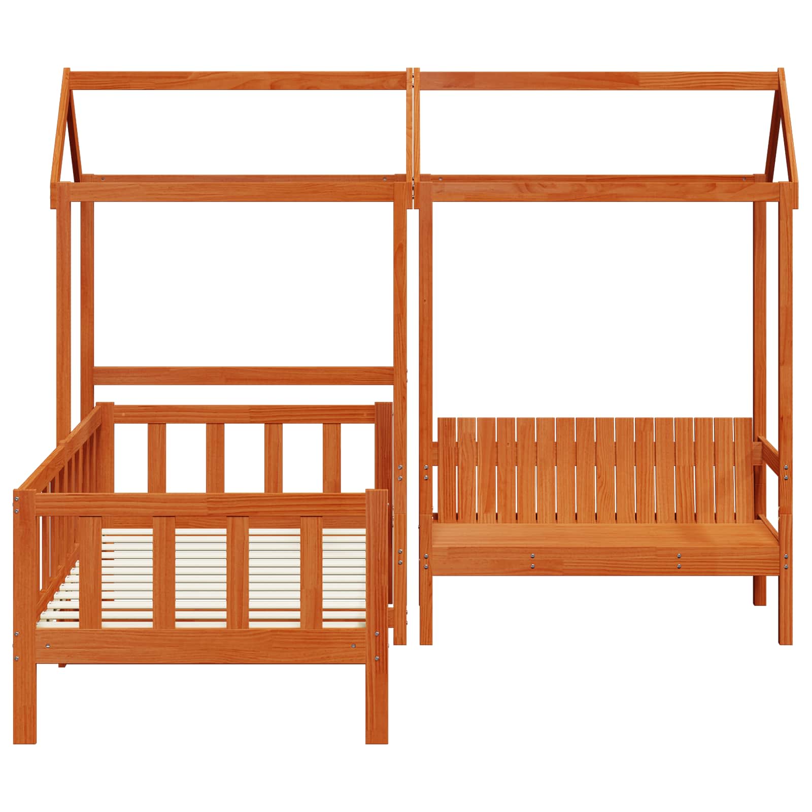 Ensemble Lit de Jour Brun Ciré 90 x 200 cm Pin massif - XIOS