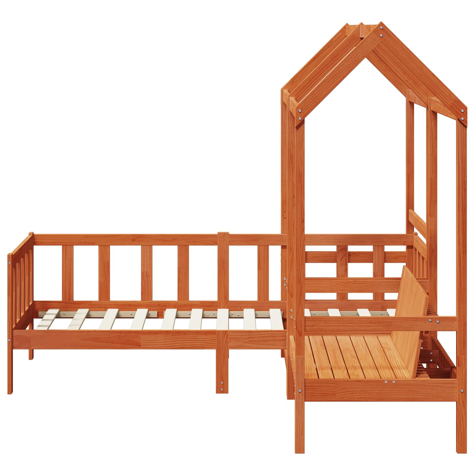 Ensemble Lit de Jour Brun Ciré 90 x 200 cm Pin massif - XIOS